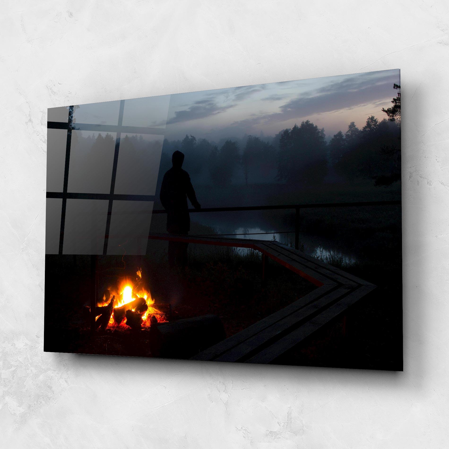 Tablou Sticla Beautiful Fire View mockup 1