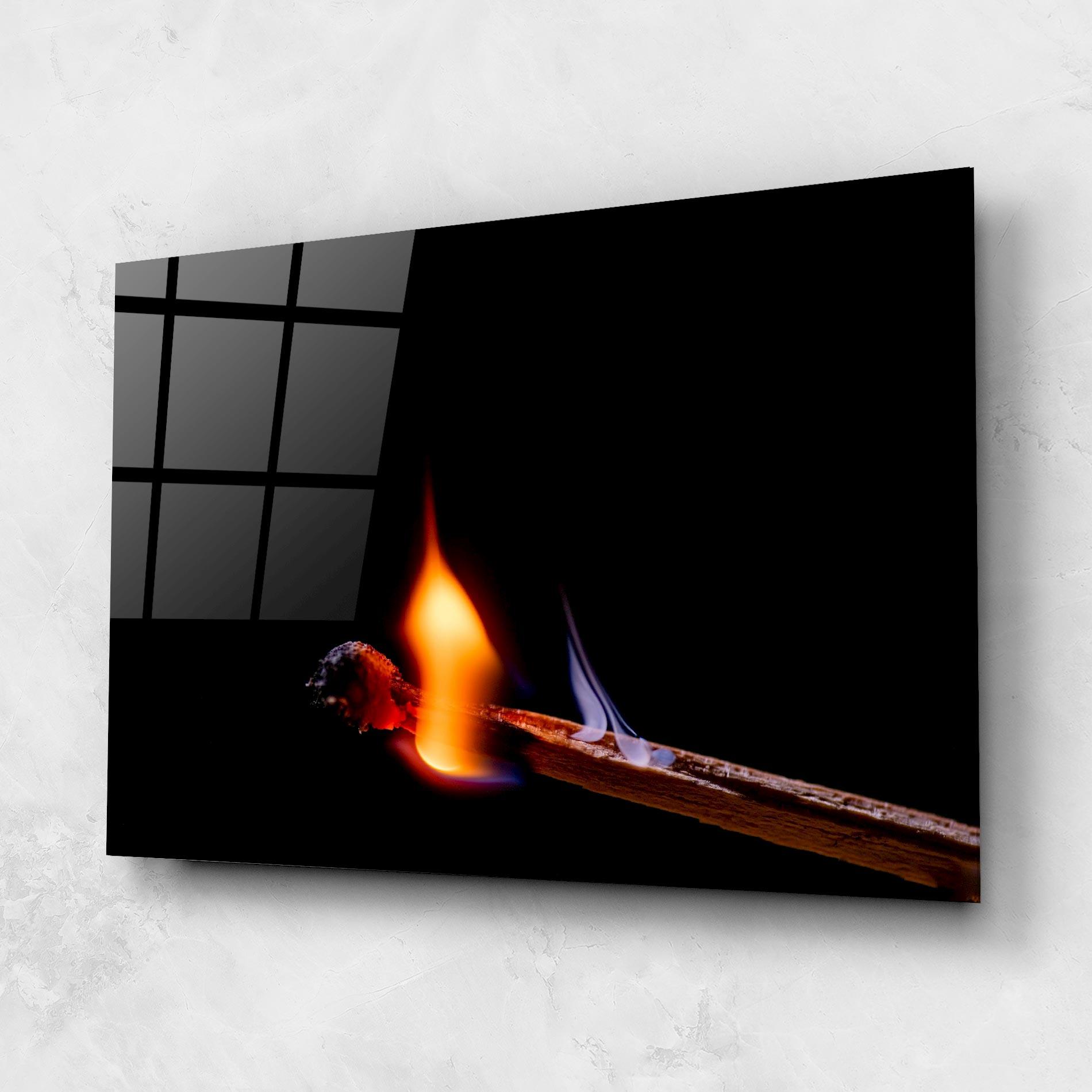 Tablou Sticla Burning Matchsticks mockup 1