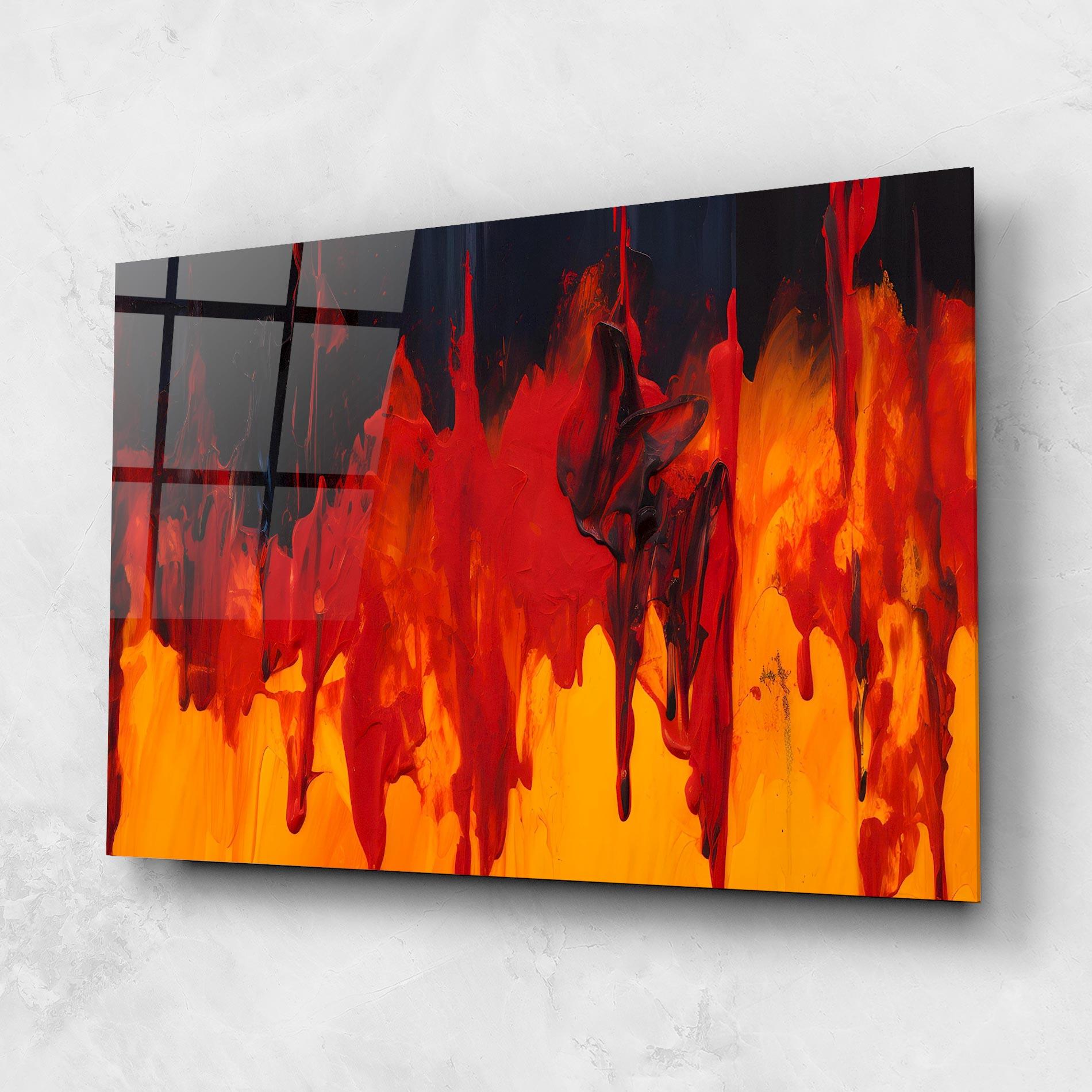 Tablou Sticla Colorful Fire Art mockup 1