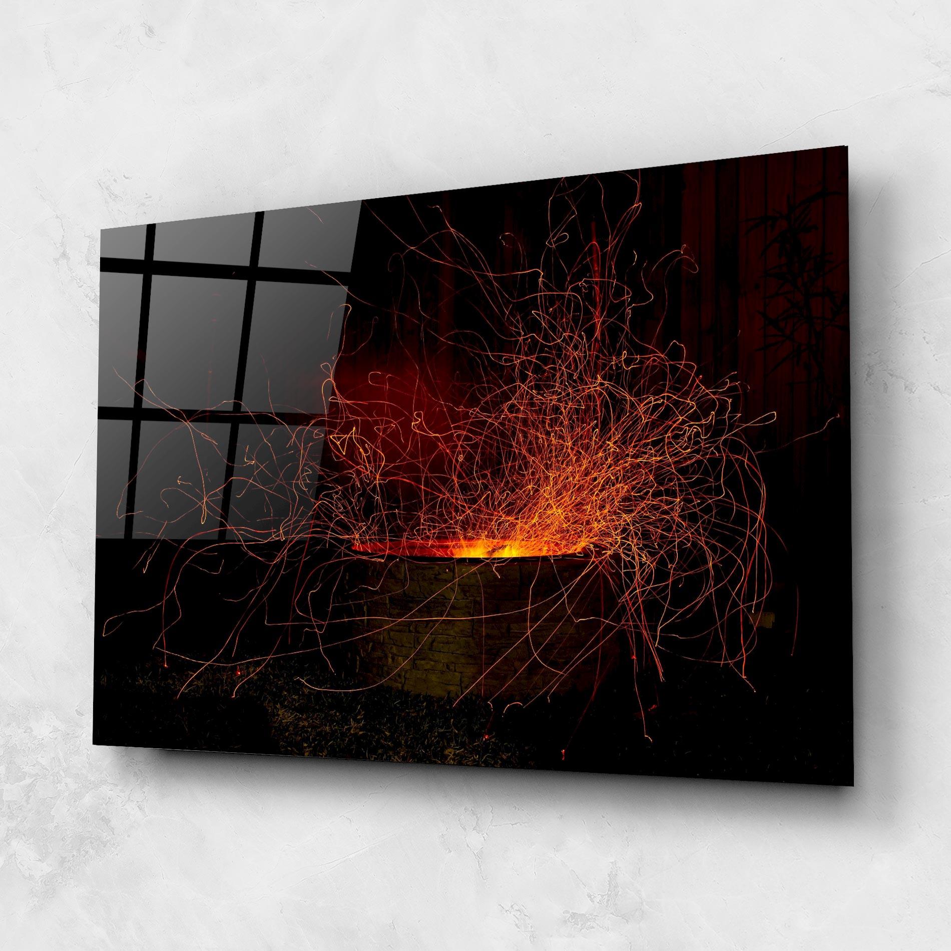 Tablou Sticla Fire Drawing Effect mockup 1