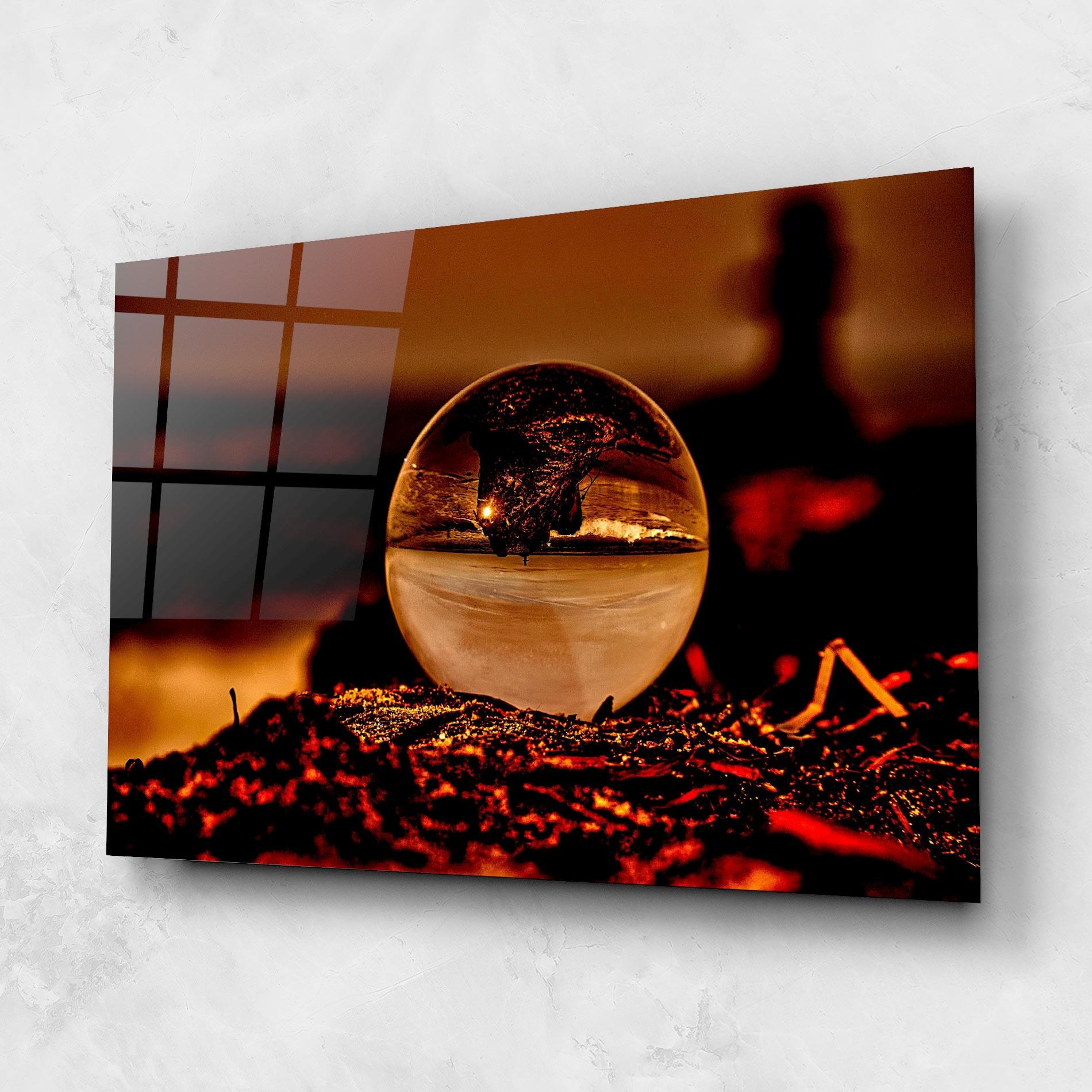 Tablou Sticla Fire Glass Ball mockup 1