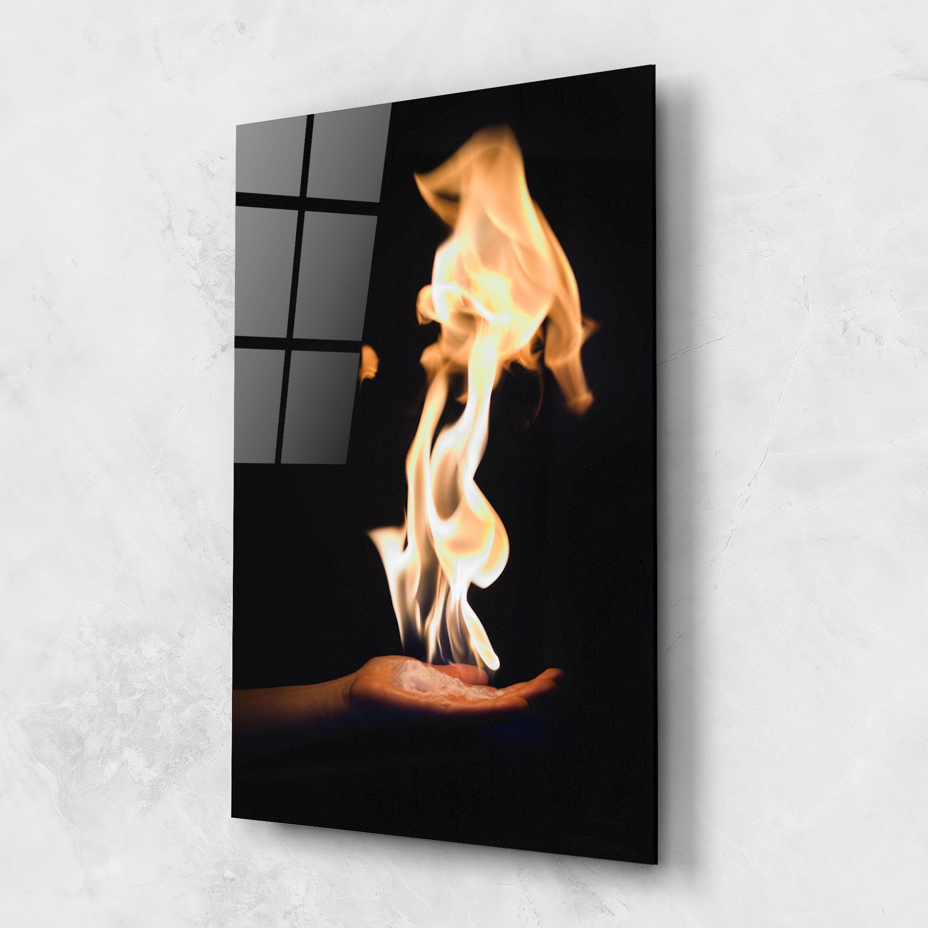 Tablou Sticla Fire Palm mockup 1