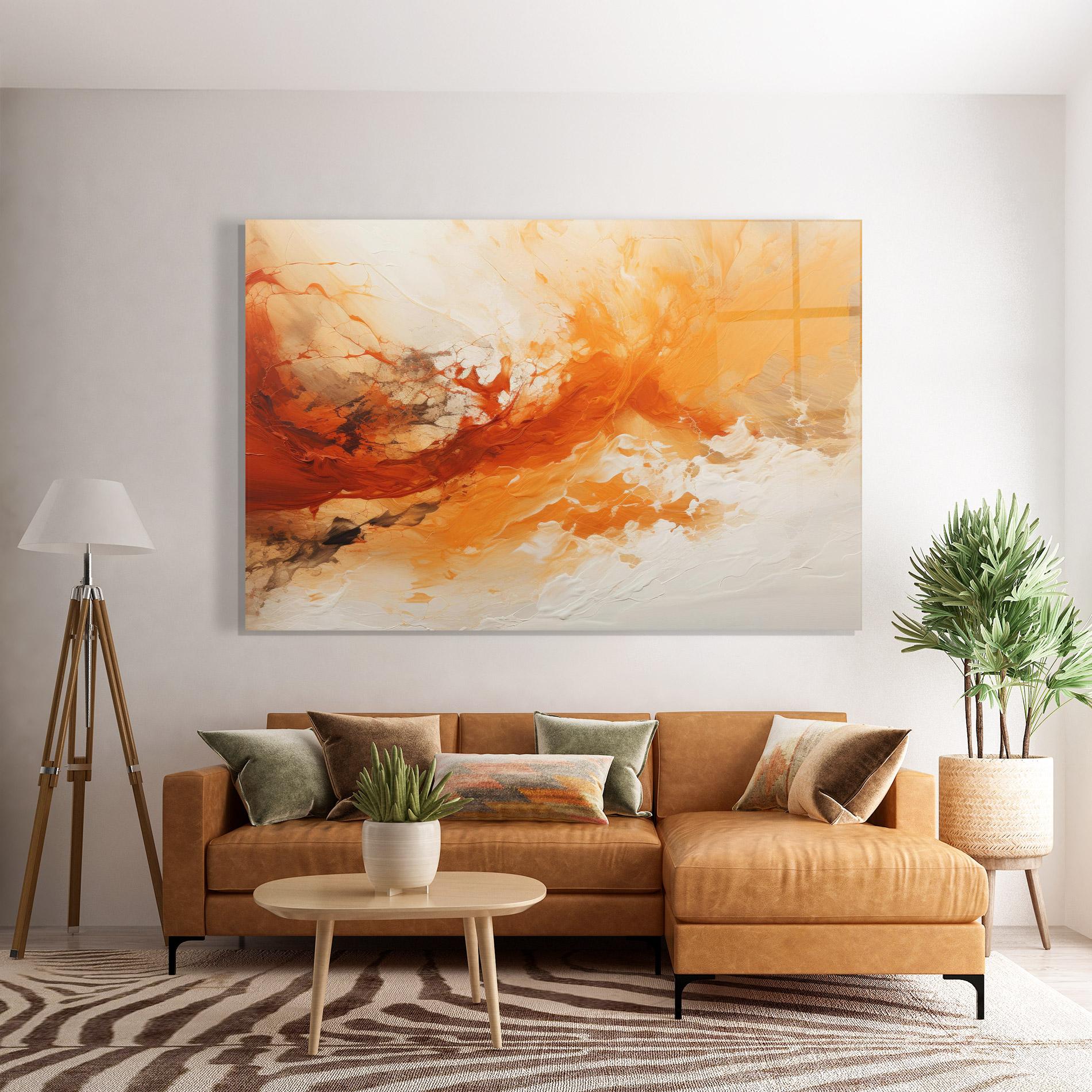 Tablou Sticla Abstract Fire Painting mockup 7