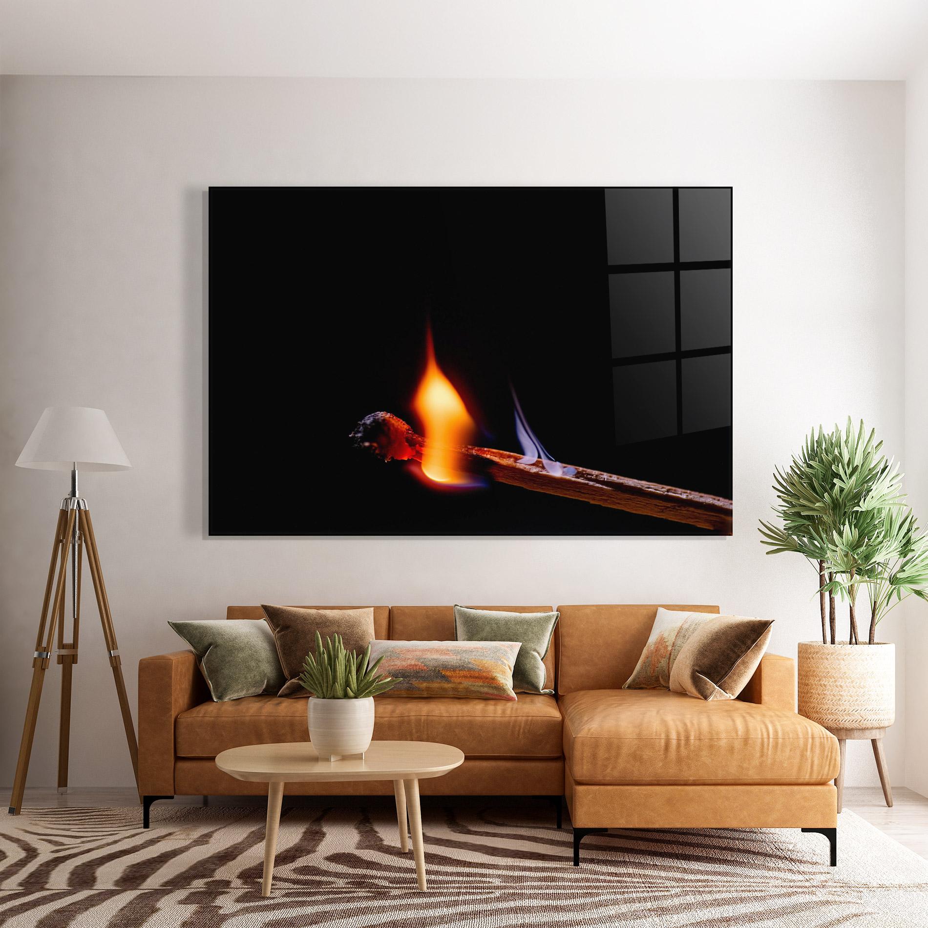 Tablou Sticla Burning Matchsticks mockup 7