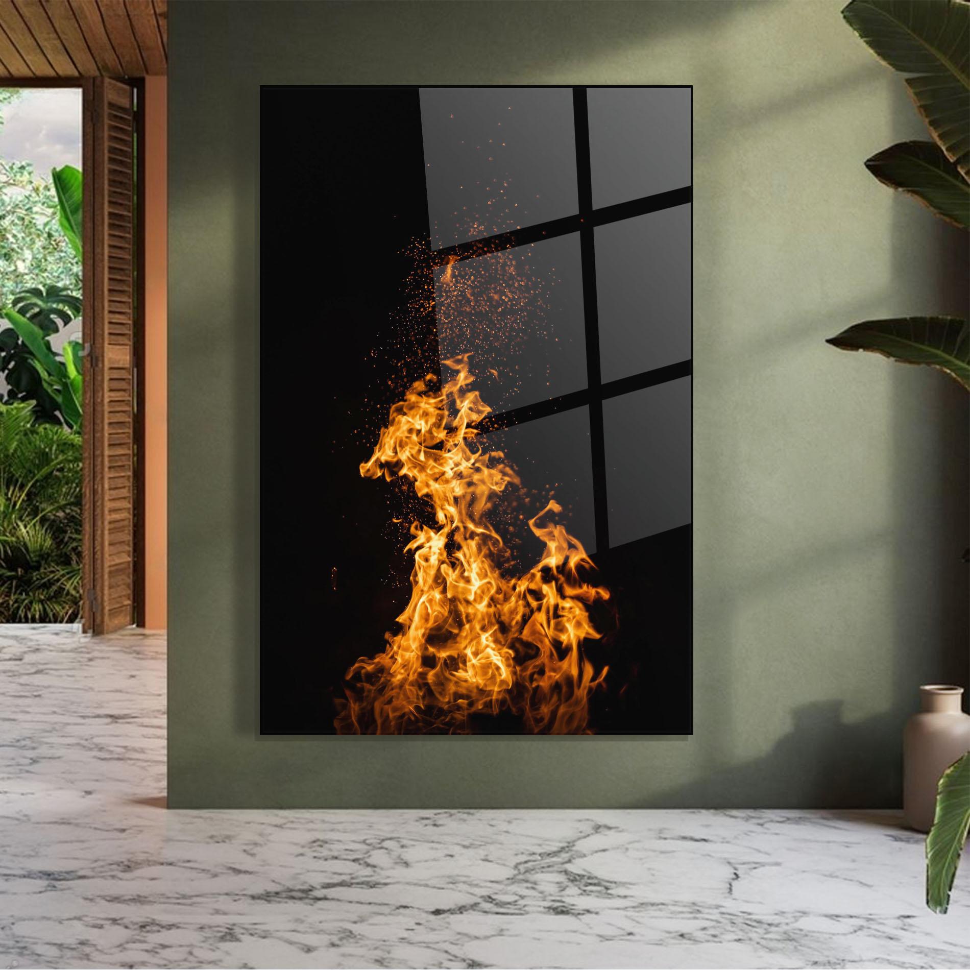 Tablou Sticla Big Fire mockup 7