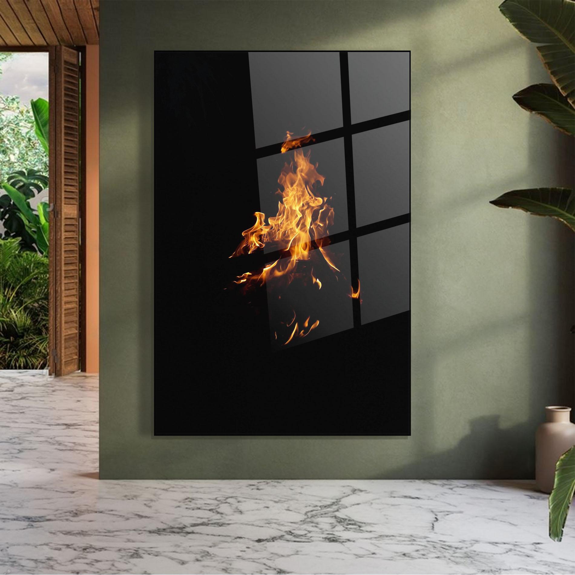 Tablou Sticla Shadow Fire mockup 7