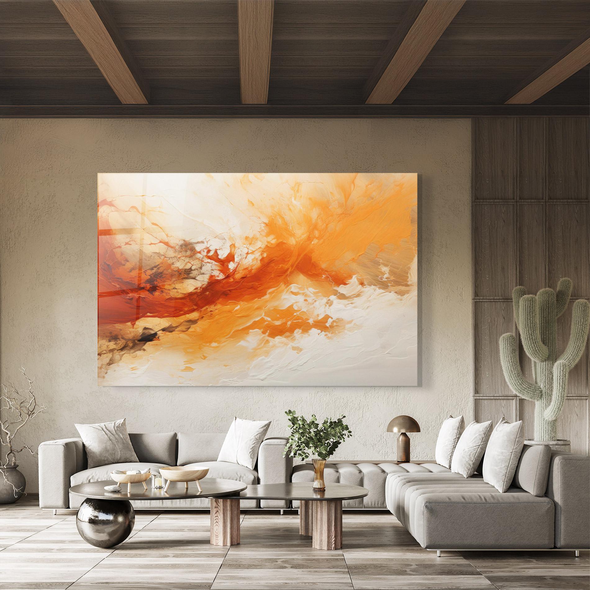 Tablou Sticla Abstract Fire Painting mockup 8