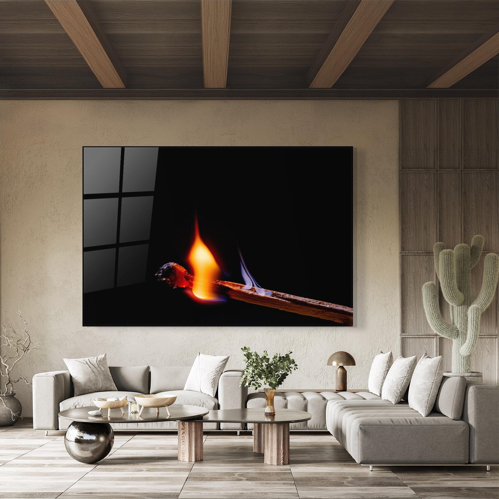 Tablou Sticla Burning Matchsticks mockup 8