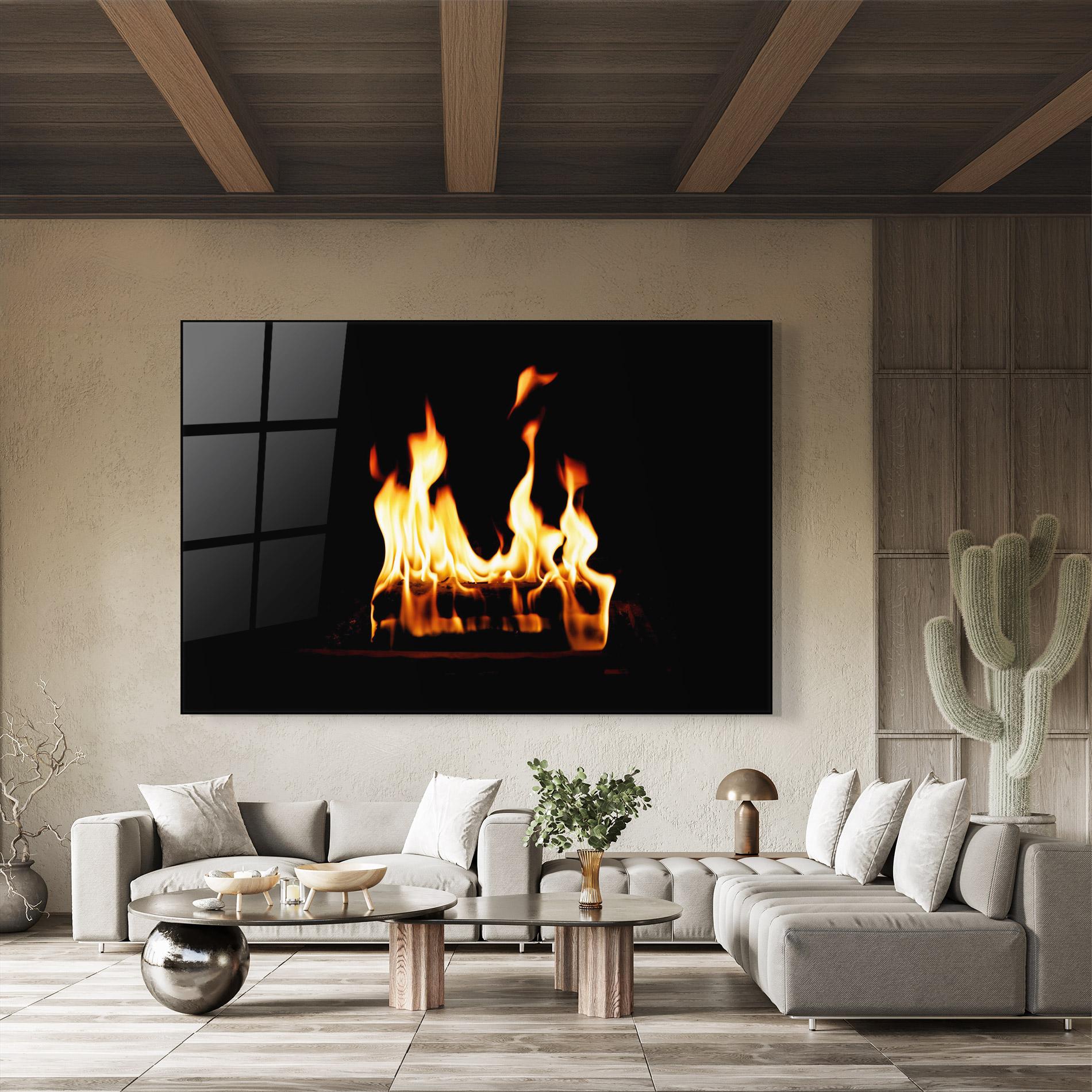 Tablou Sticla Calm Fire mockup 8