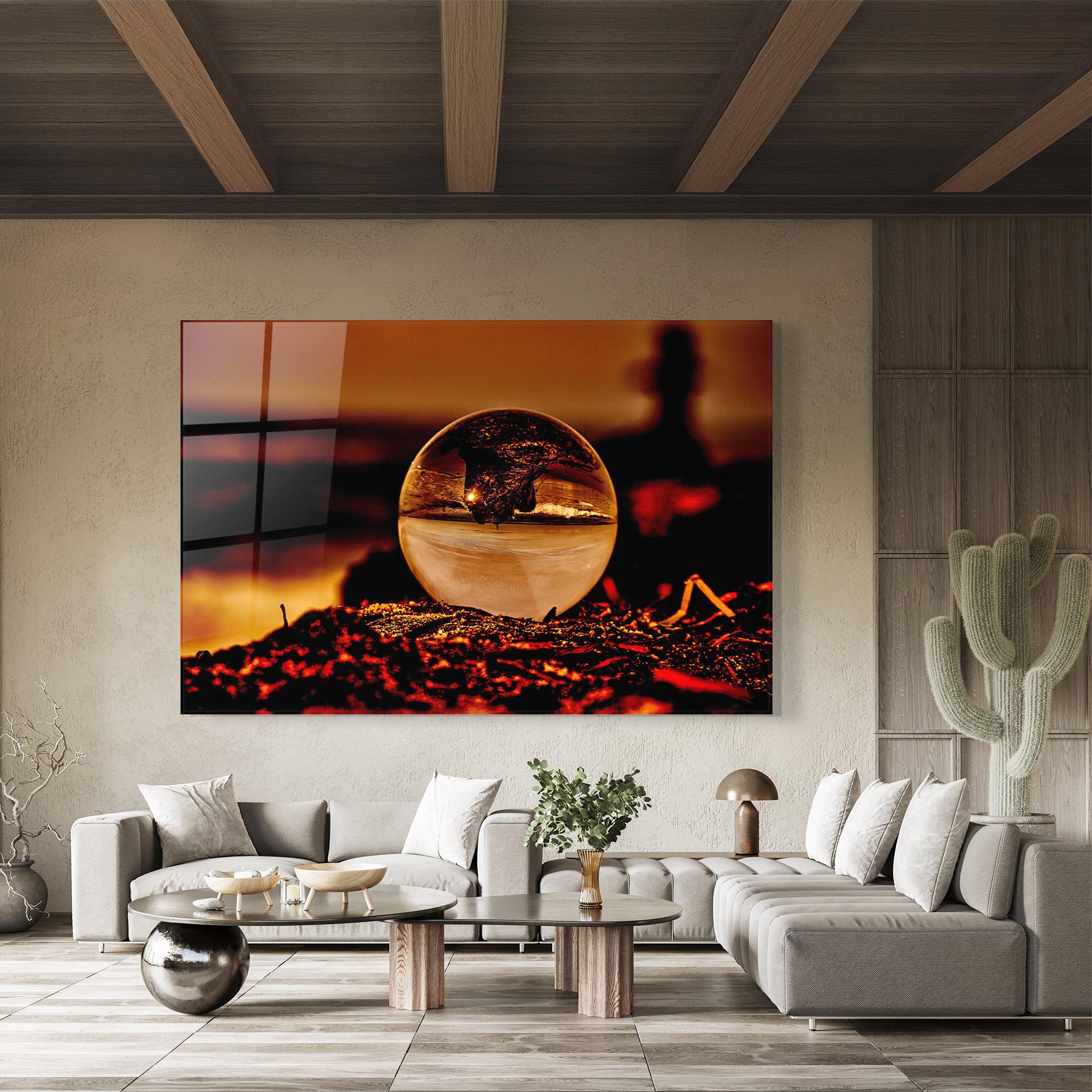 Tablou Sticla Fire Glass Ball mockup 8