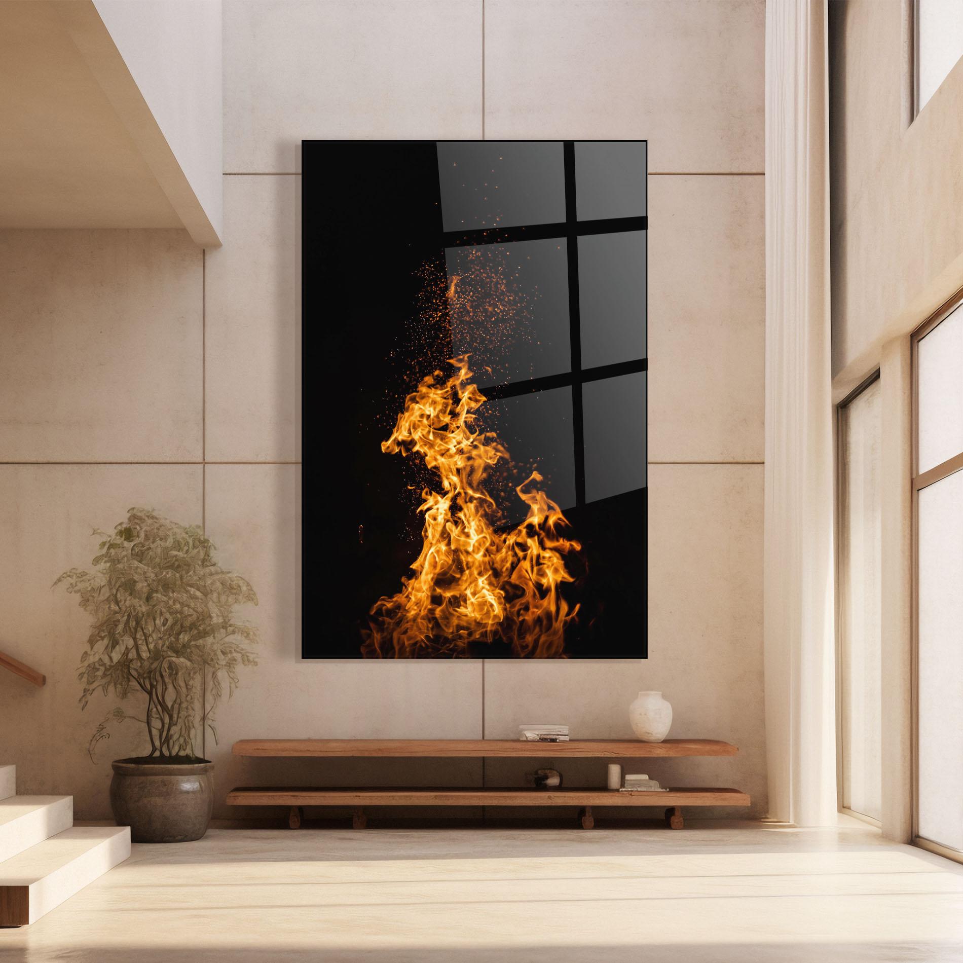Tablou Sticla Big Fire mockup 8