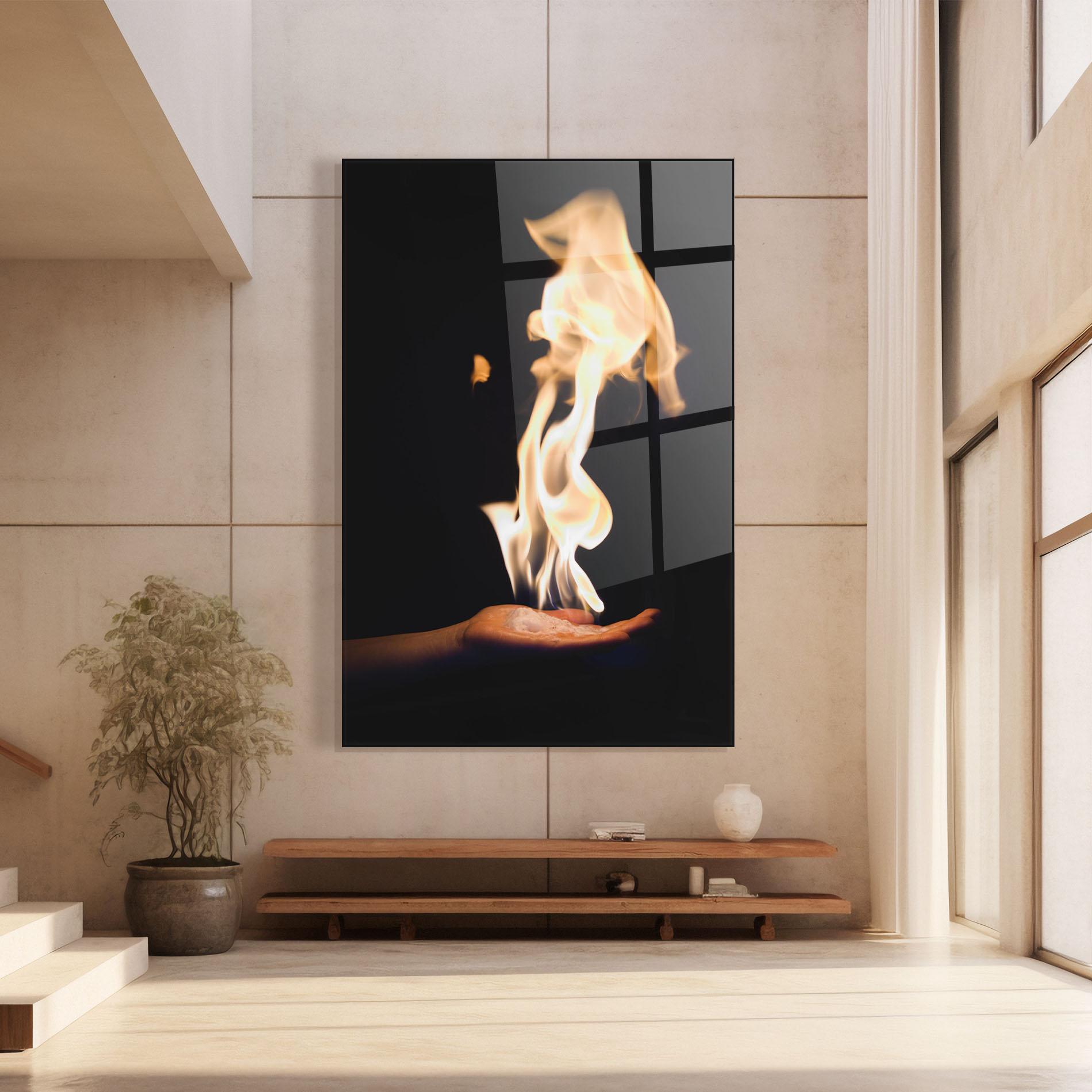 Tablou Sticla Fire Palm mockup 8