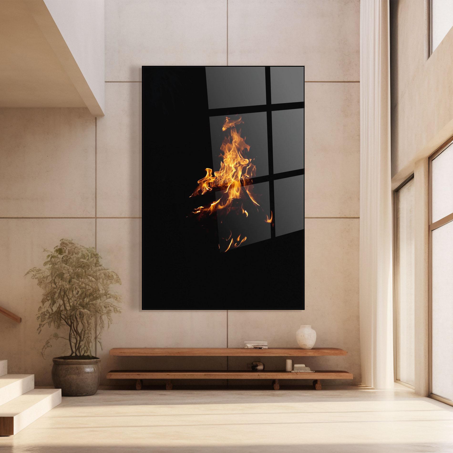 Tablou Sticla Shadow Fire mockup 8