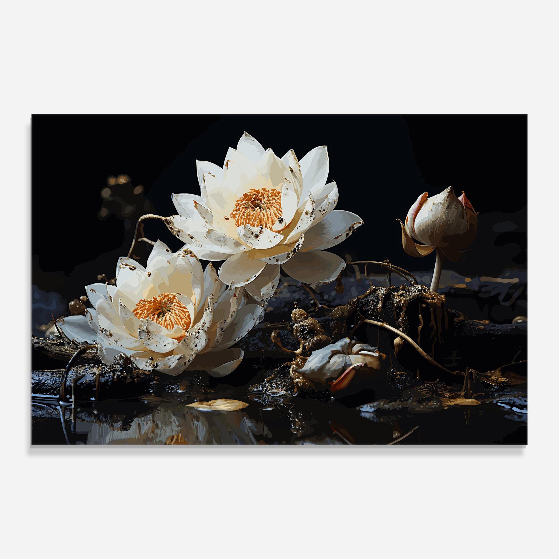 Tablou Sticla Beautiful White Nature mockup 0