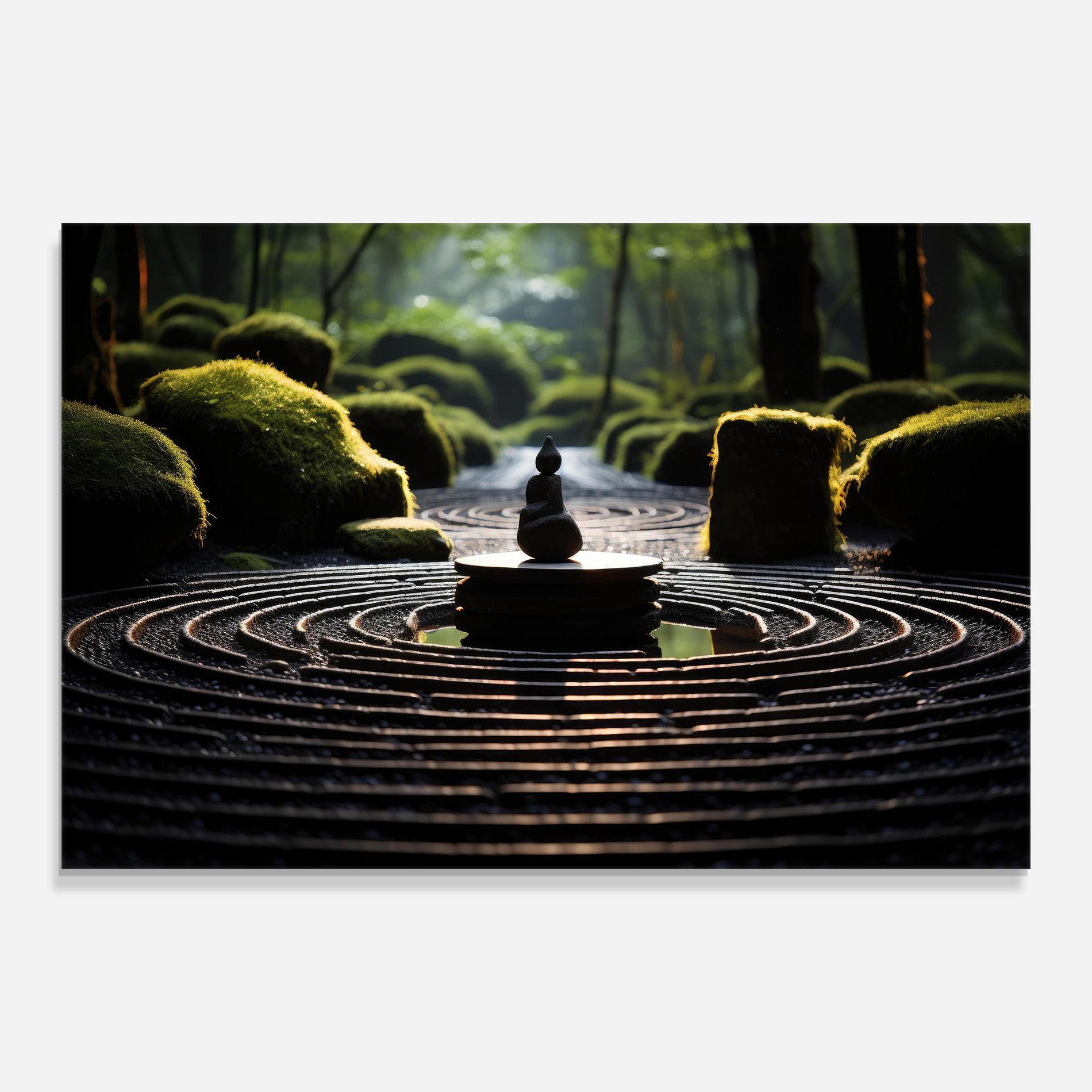 Tablou Sticla Beautiful Zen Garden mockup 0