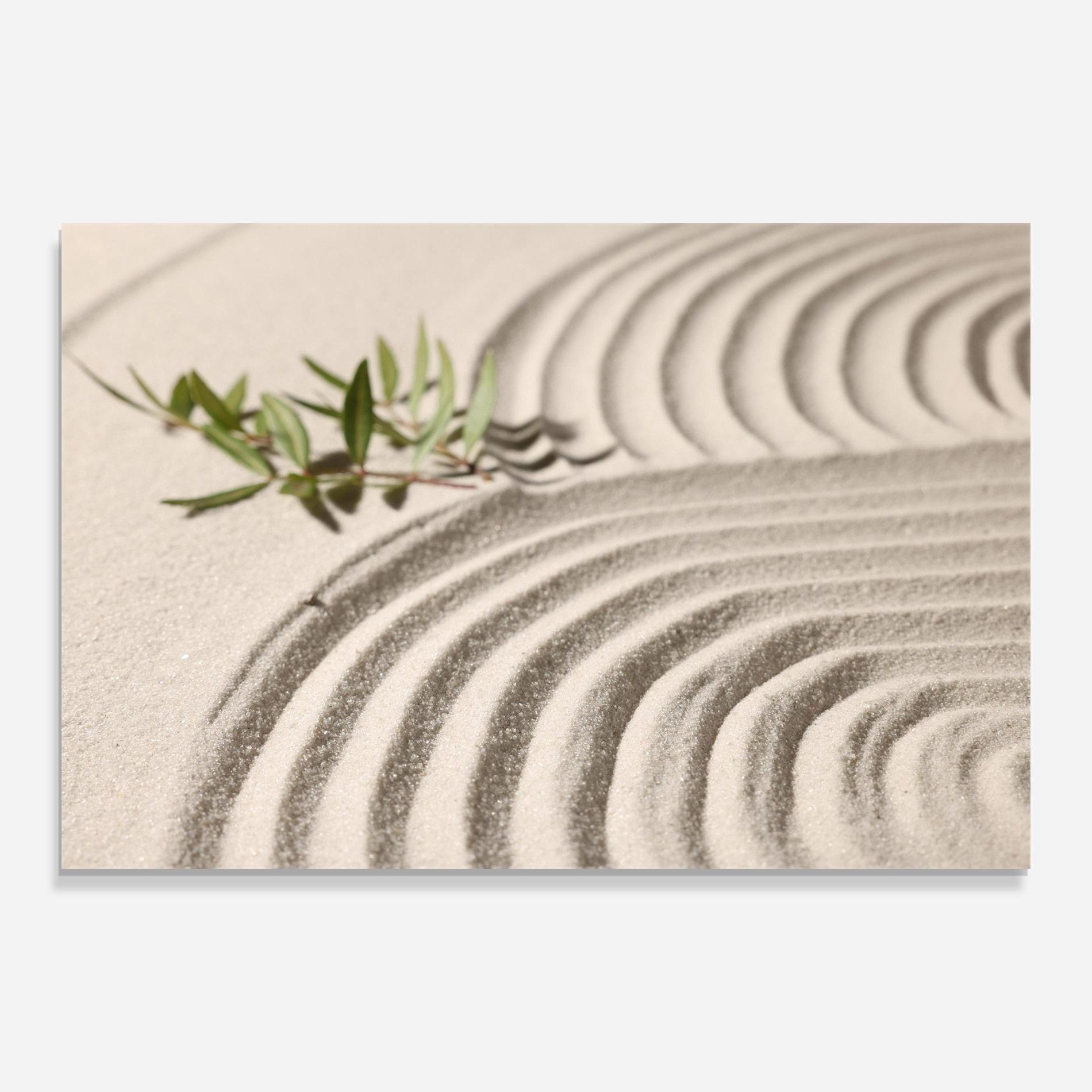 Tablou Sticla Cream Zen Garden mockup 0