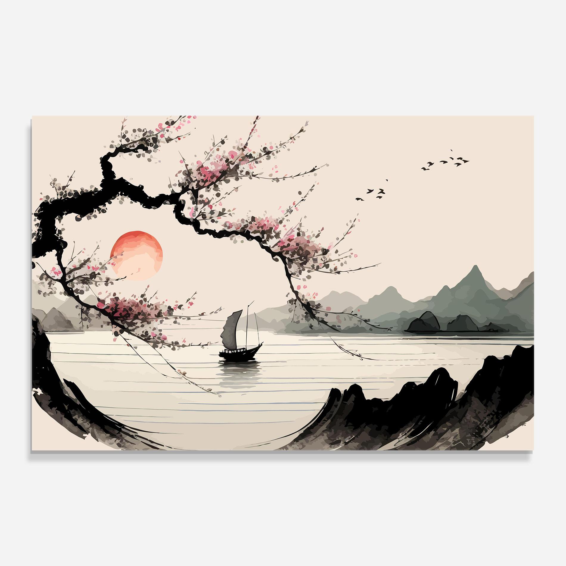 Tablou Sticla Relaxing Nature mockup 0