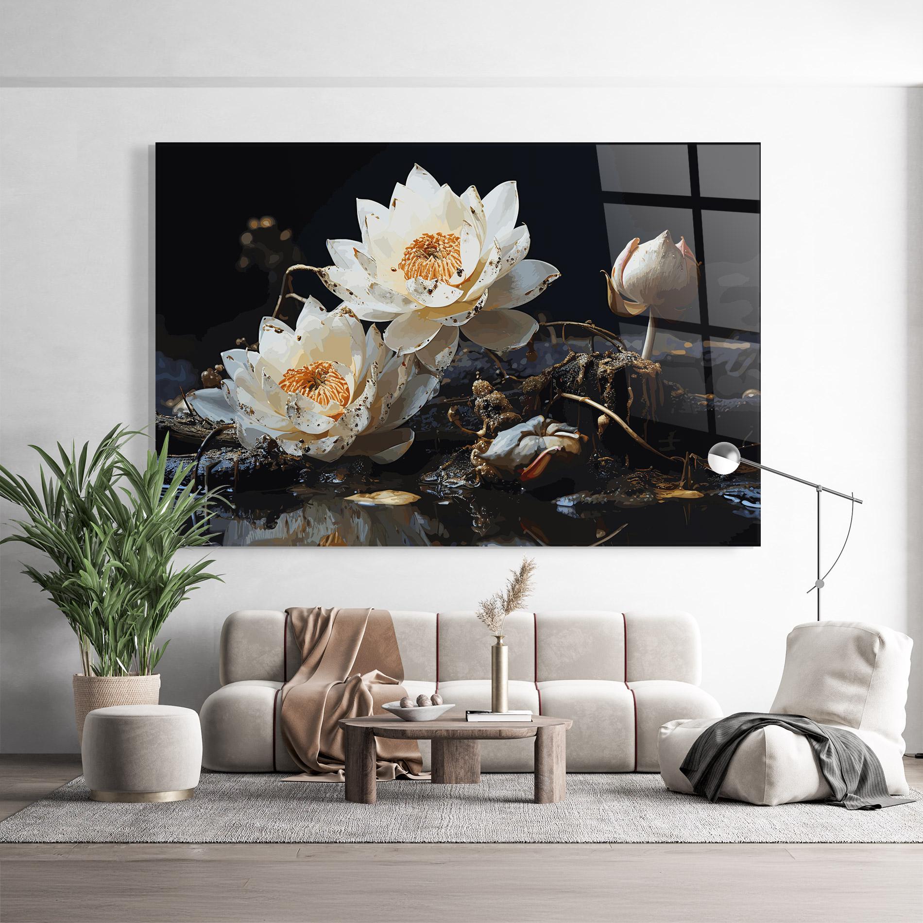 Tablou Sticla Beautiful White Nature mockup 9