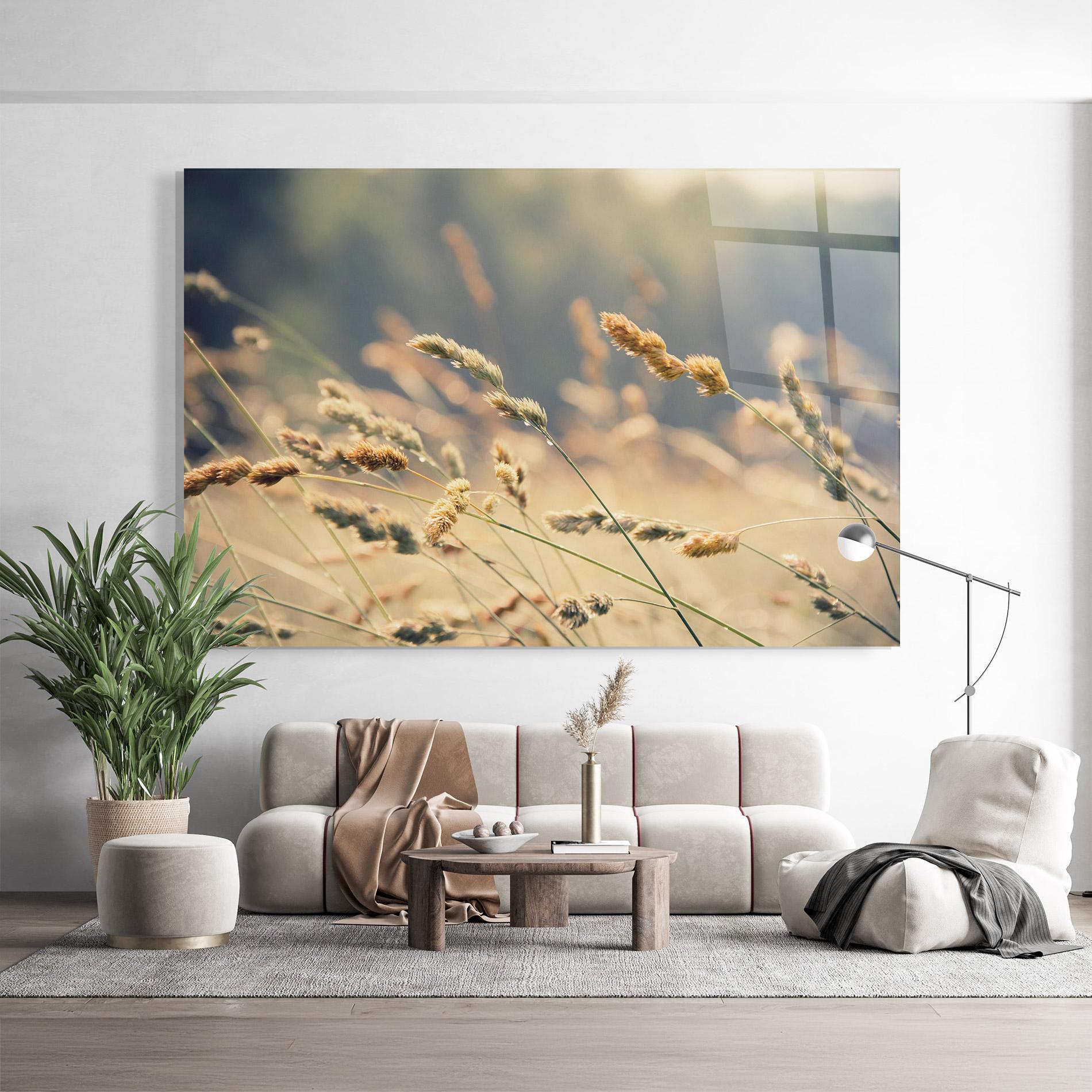 Tablou Sticla Cream Nature Plants mockup 9