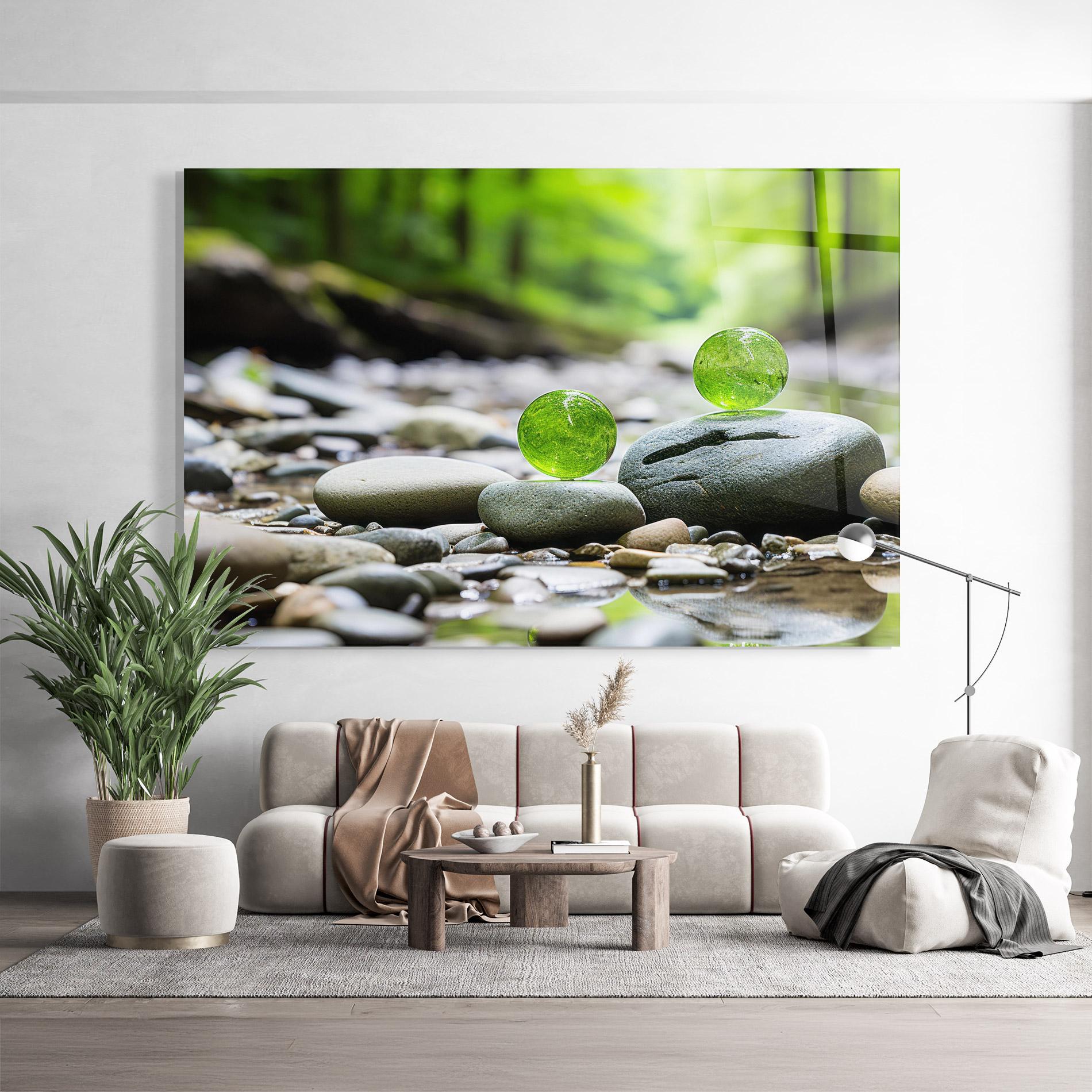 Tablou Sticla Green Glass Balls mockup 9