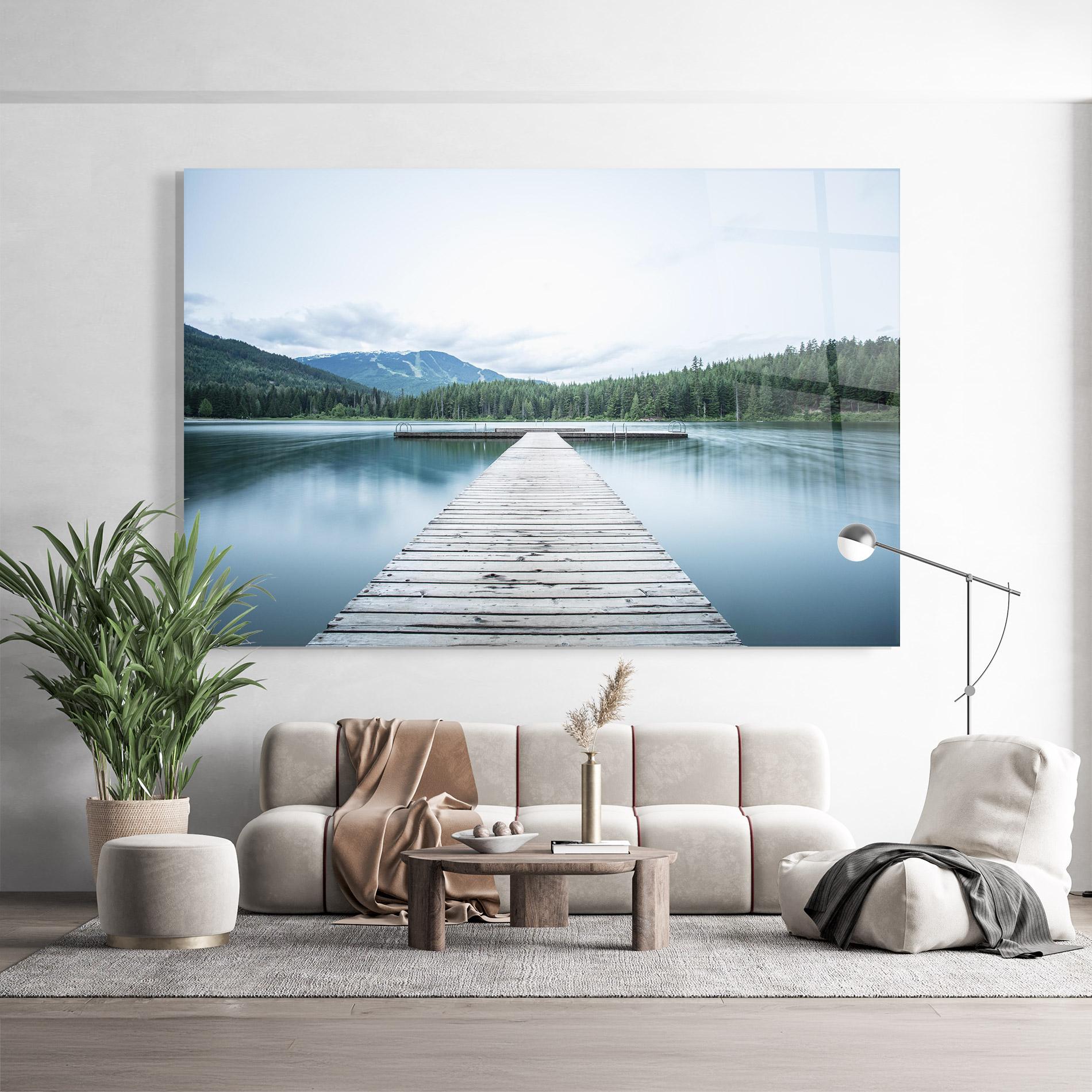 Tablou Sticla Lake Bridge View mockup 9