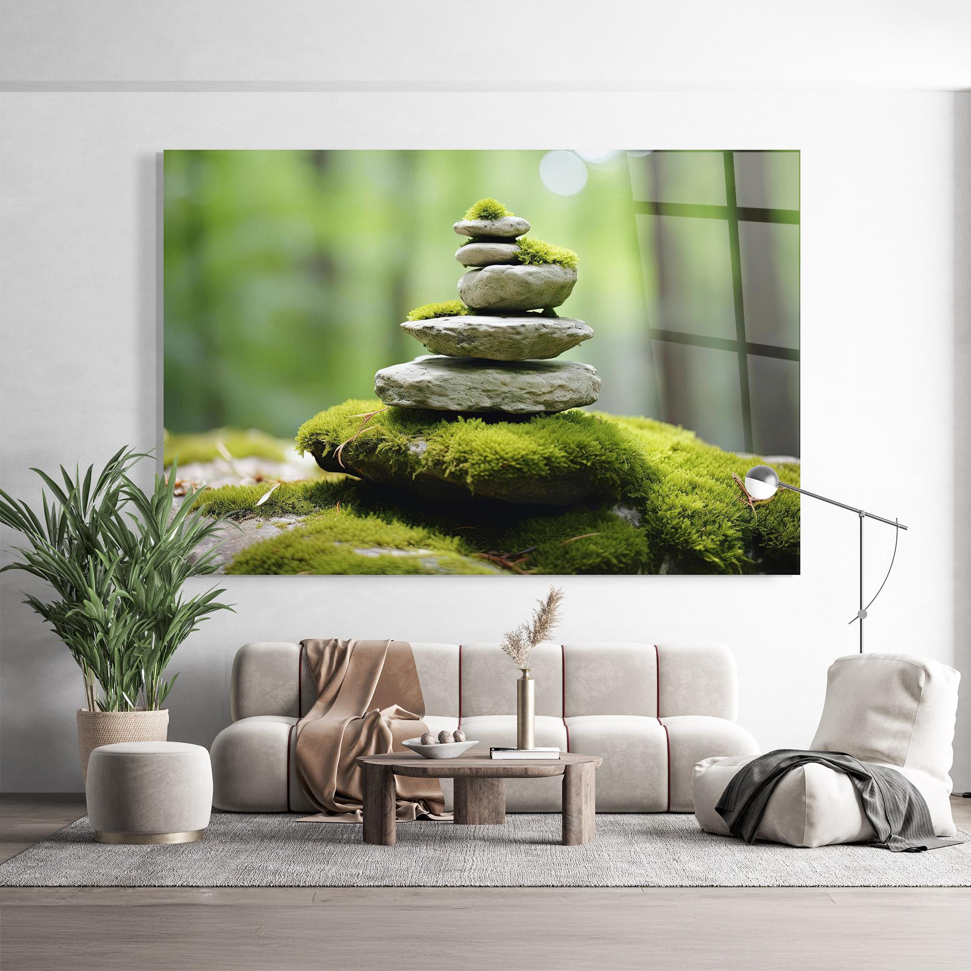 Tablou Sticla Pile Gray Rock mockup 9