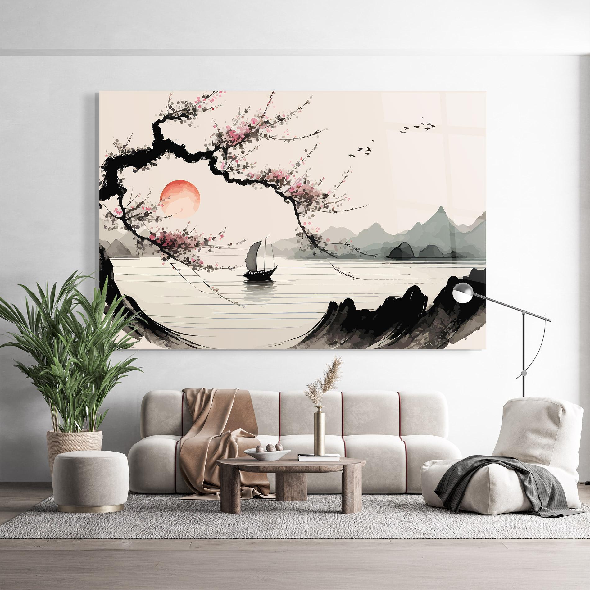 Tablou Sticla Relaxing Nature mockup 9