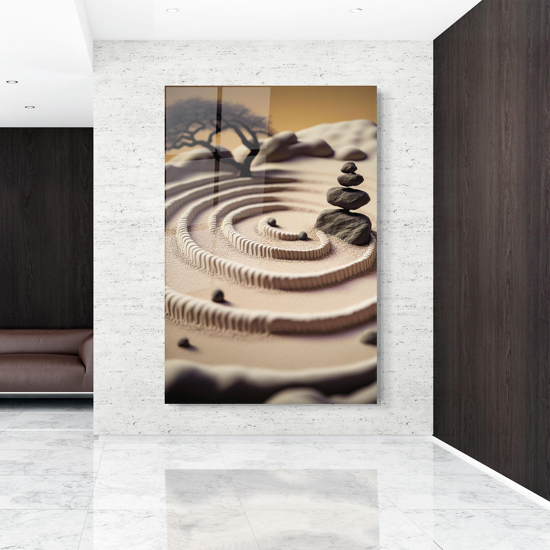 Tablou Sticla Japanese Zen Garden mockup 9