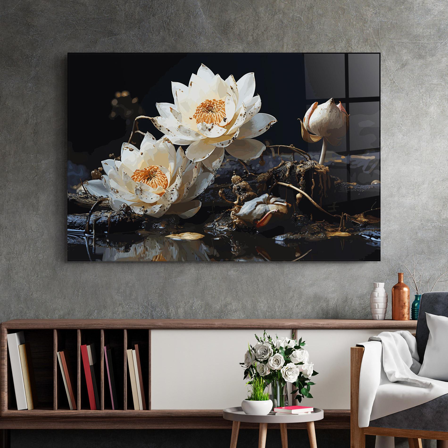 Tablou Sticla Beautiful White Nature mockup 2