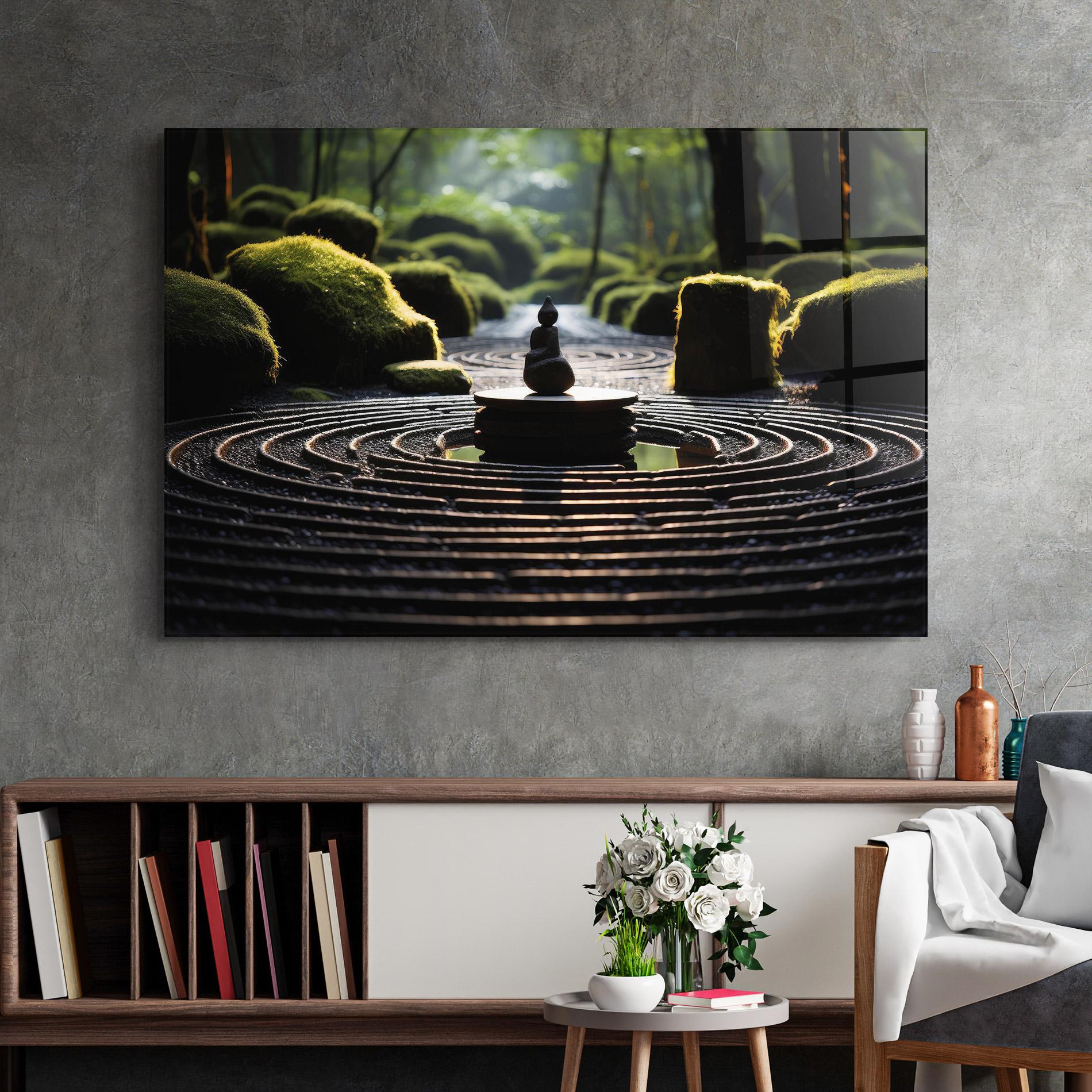 Tablou Sticla Beautiful Zen Garden mockup 2