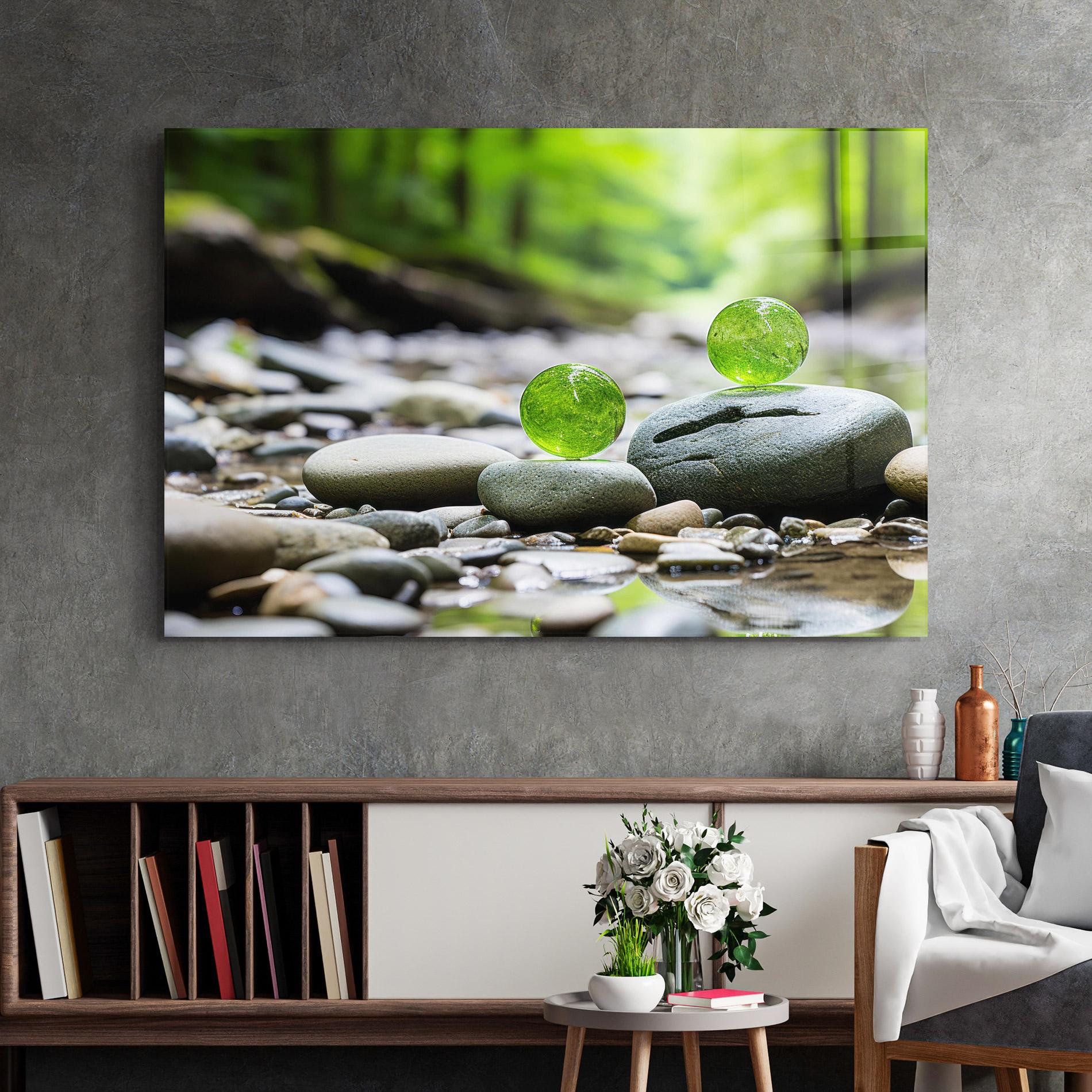 Tablou Sticla Green Glass Balls mockup 2