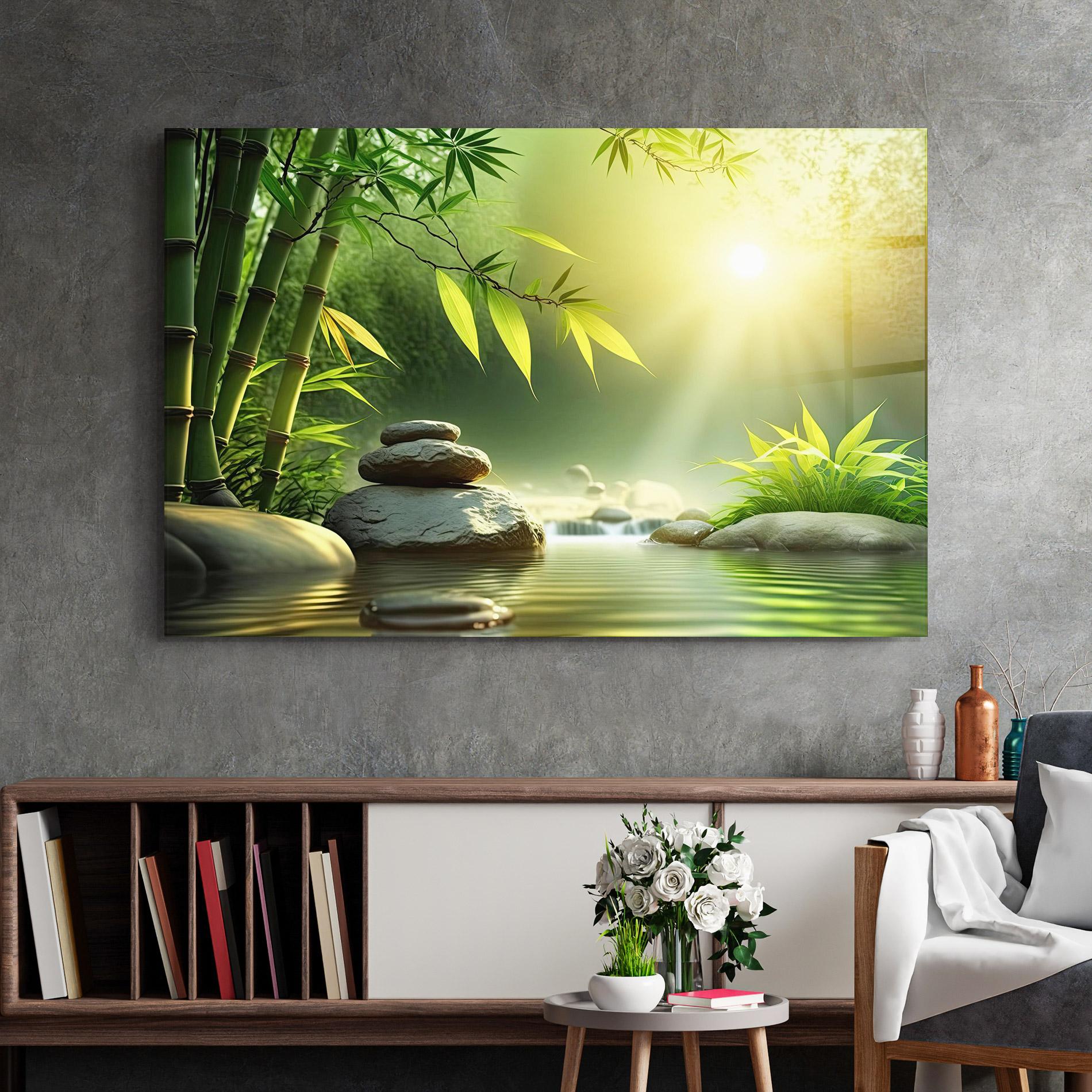 Tablou Sticla Relaxing Spa Nature mockup 2