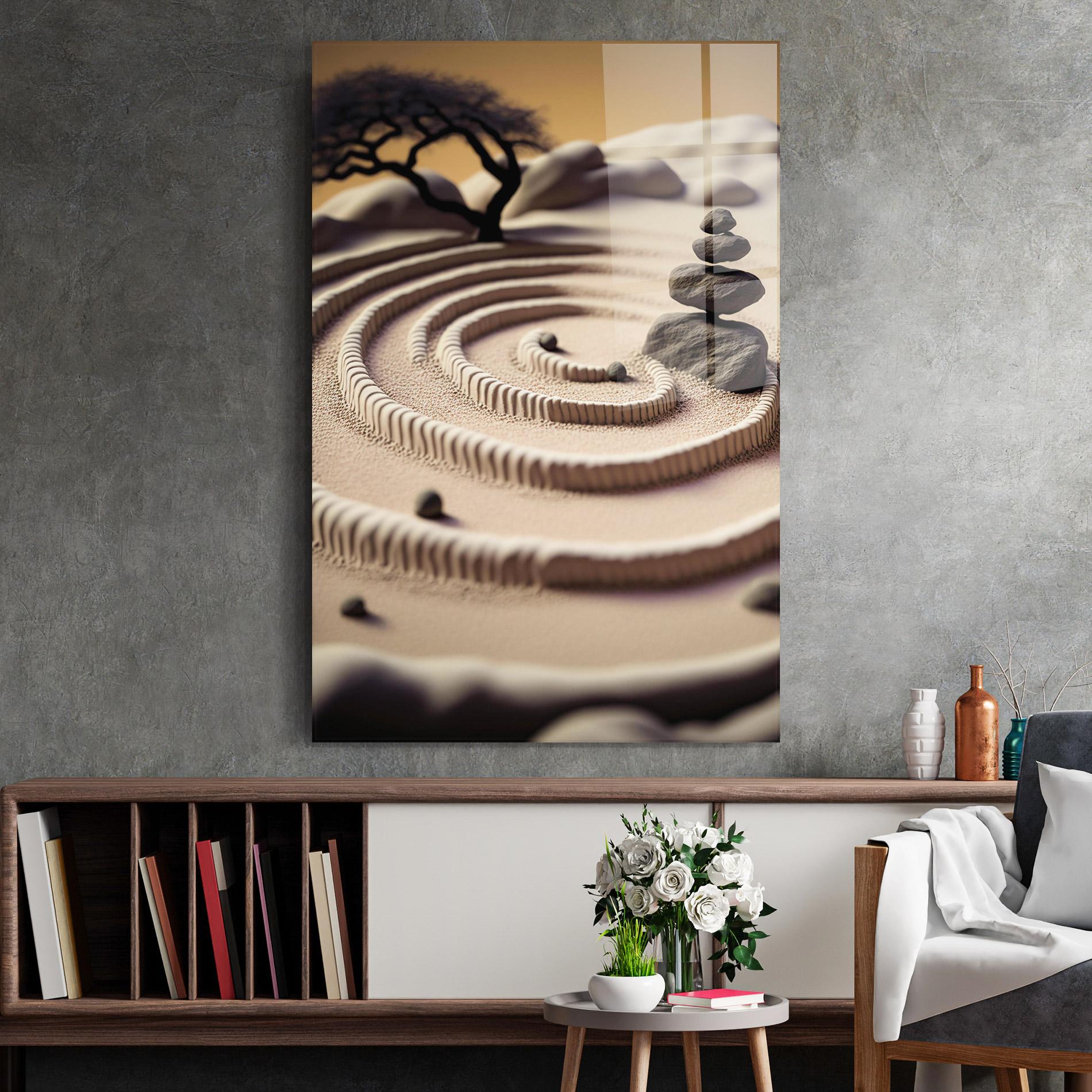 Tablou Sticla Japanese Zen Garden mockup 2
