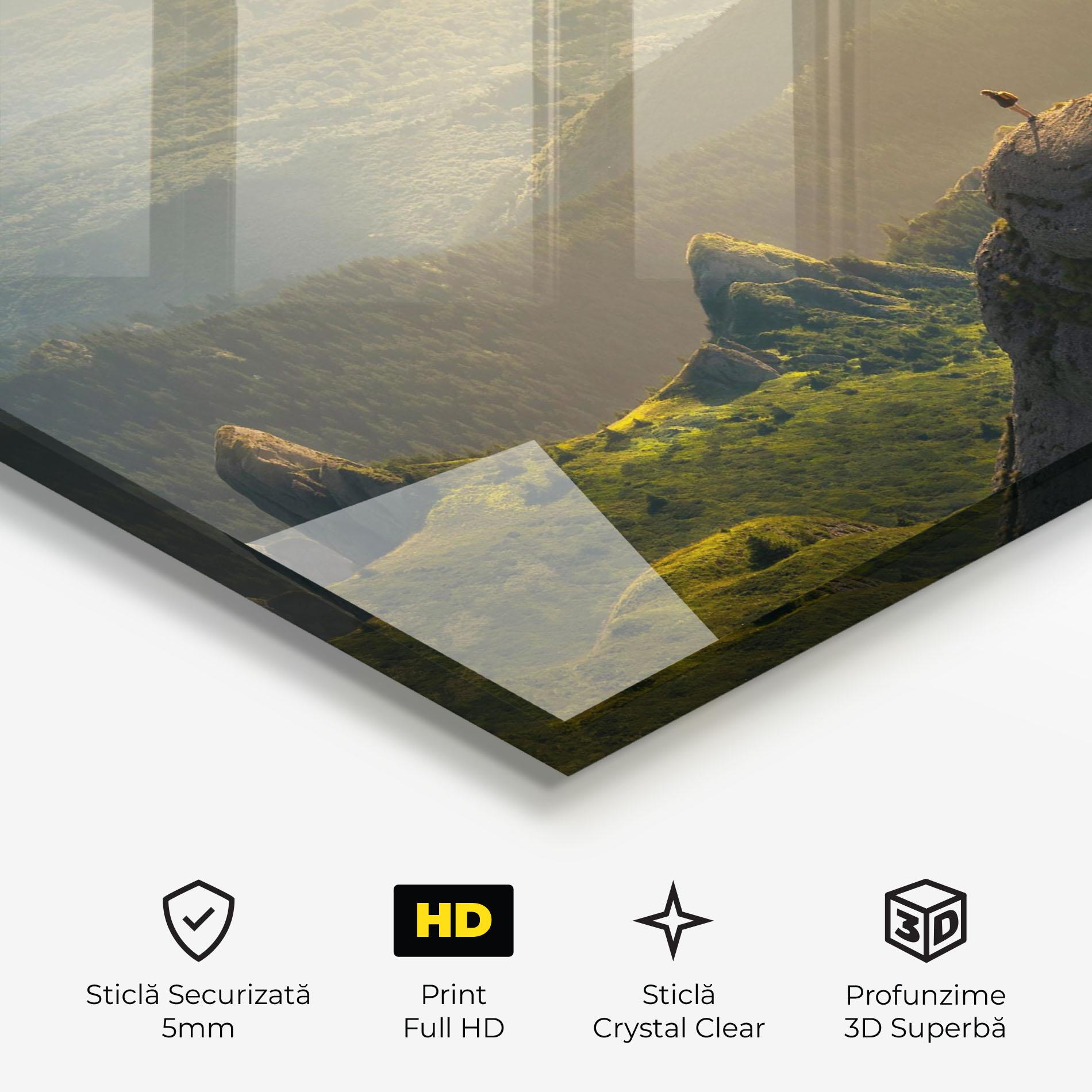 Tablou Sticla Man On Big Stones mockup 3