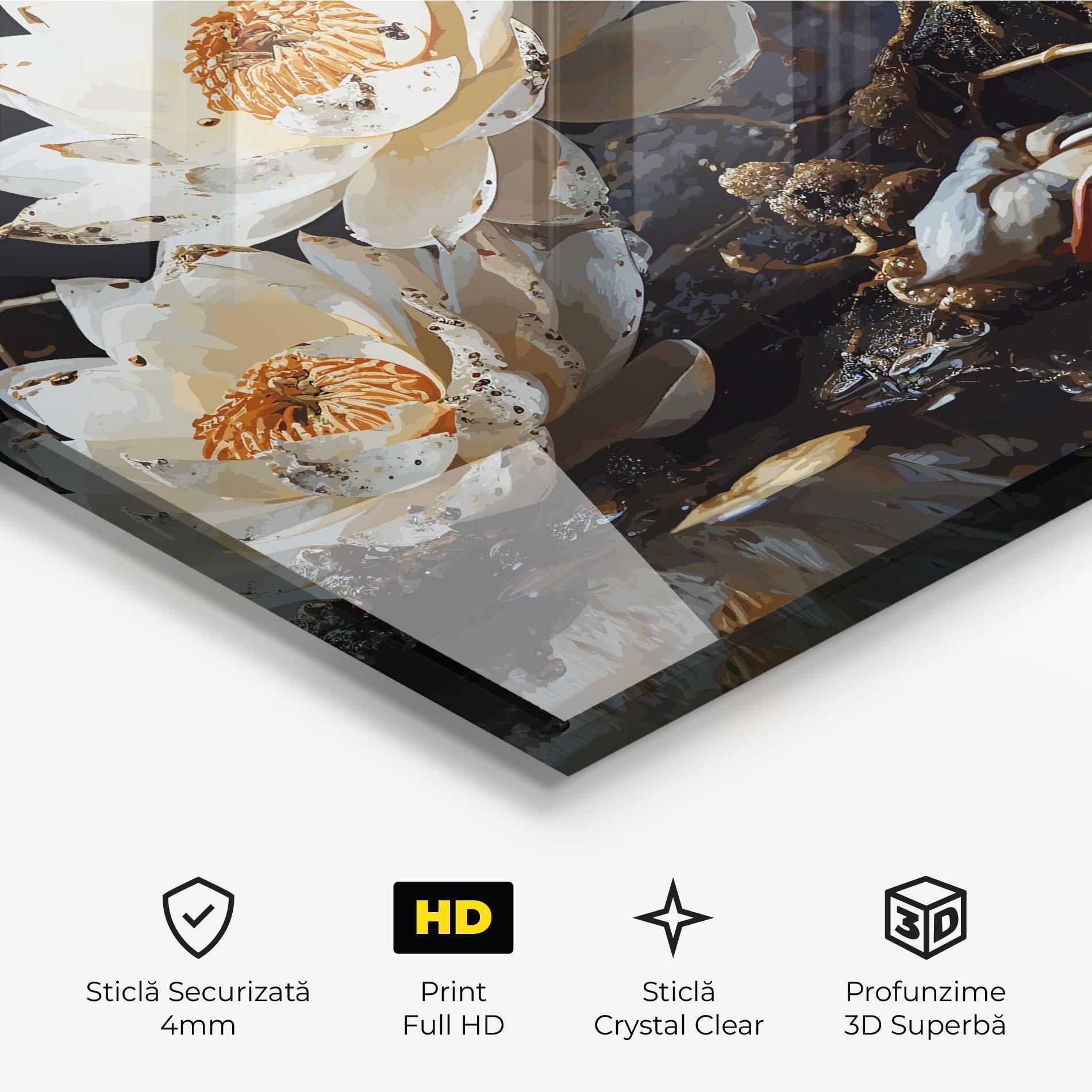 Tablou Sticla Beautiful White Nature mockup 3