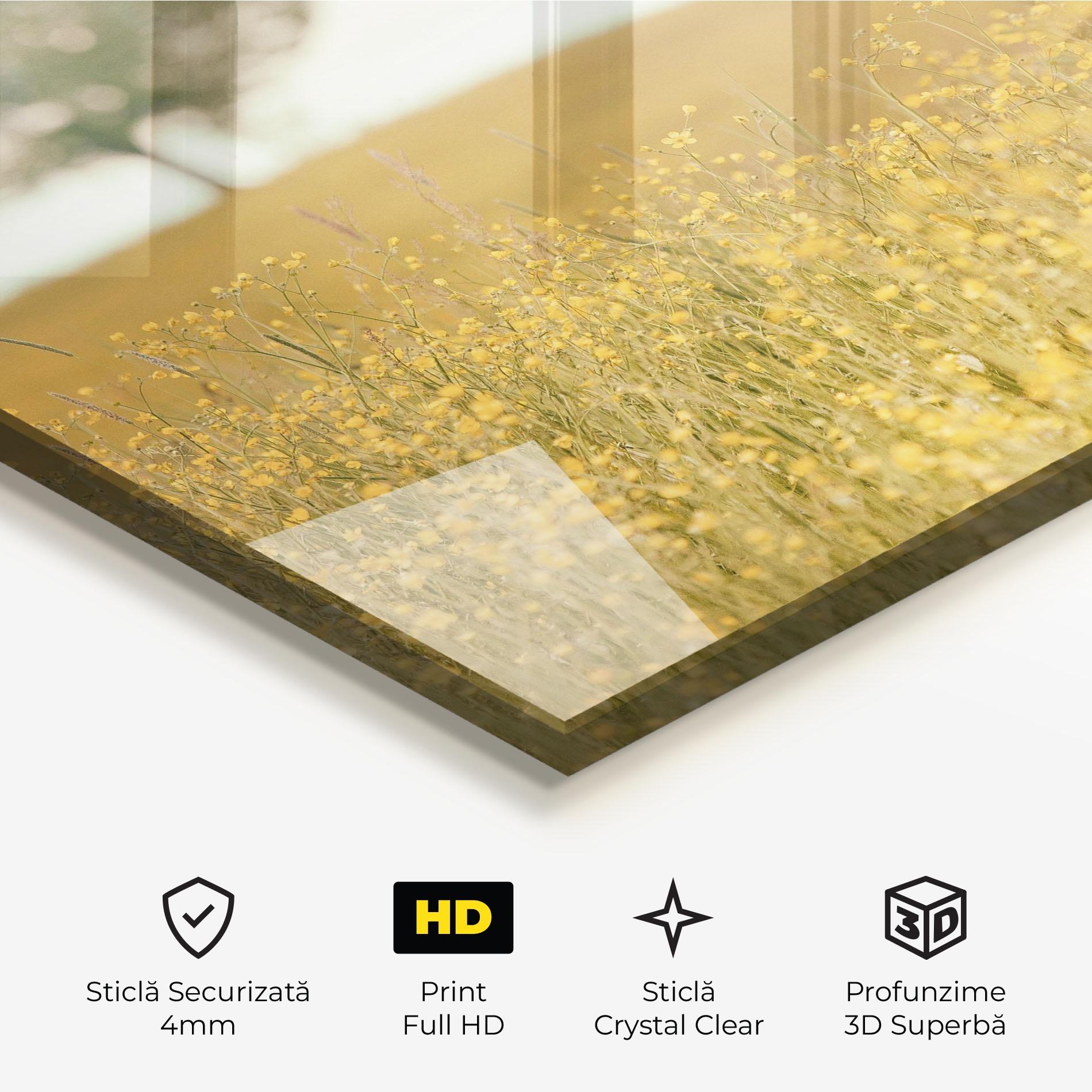 Tablou Sticla Cream Field Nature mockup 3