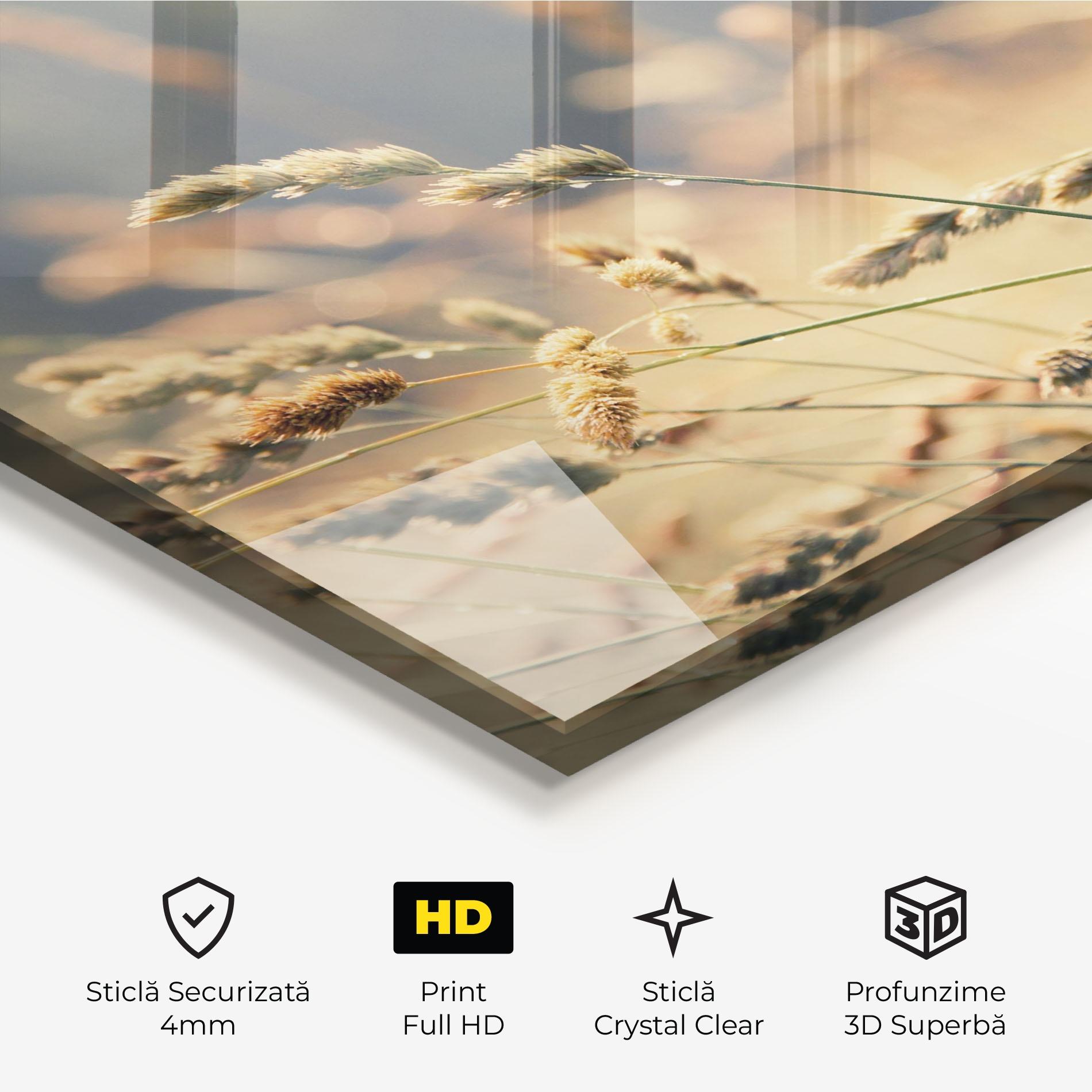 Tablou Sticla Cream Nature Plants mockup 3