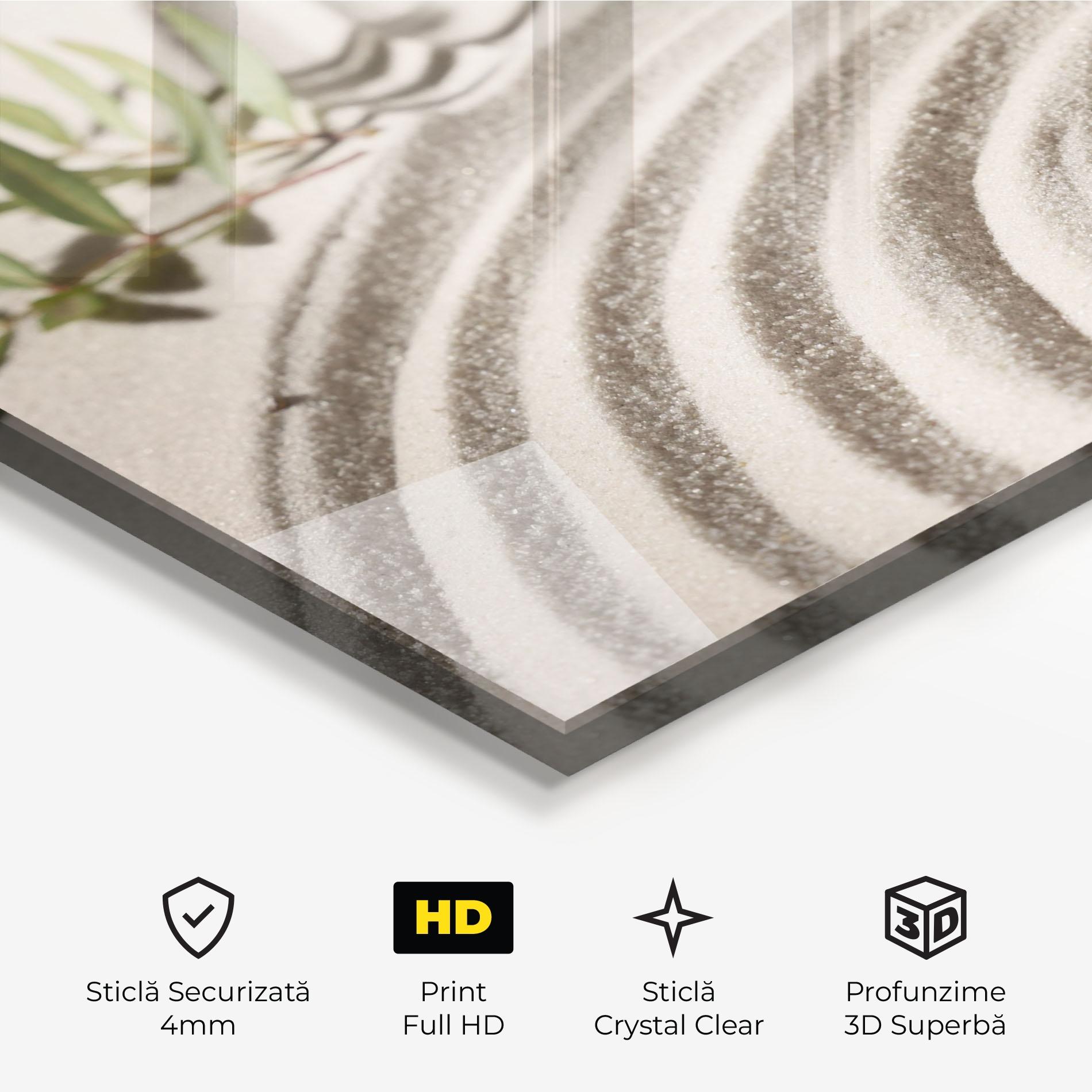 Tablou Sticla Cream Zen Garden mockup 3