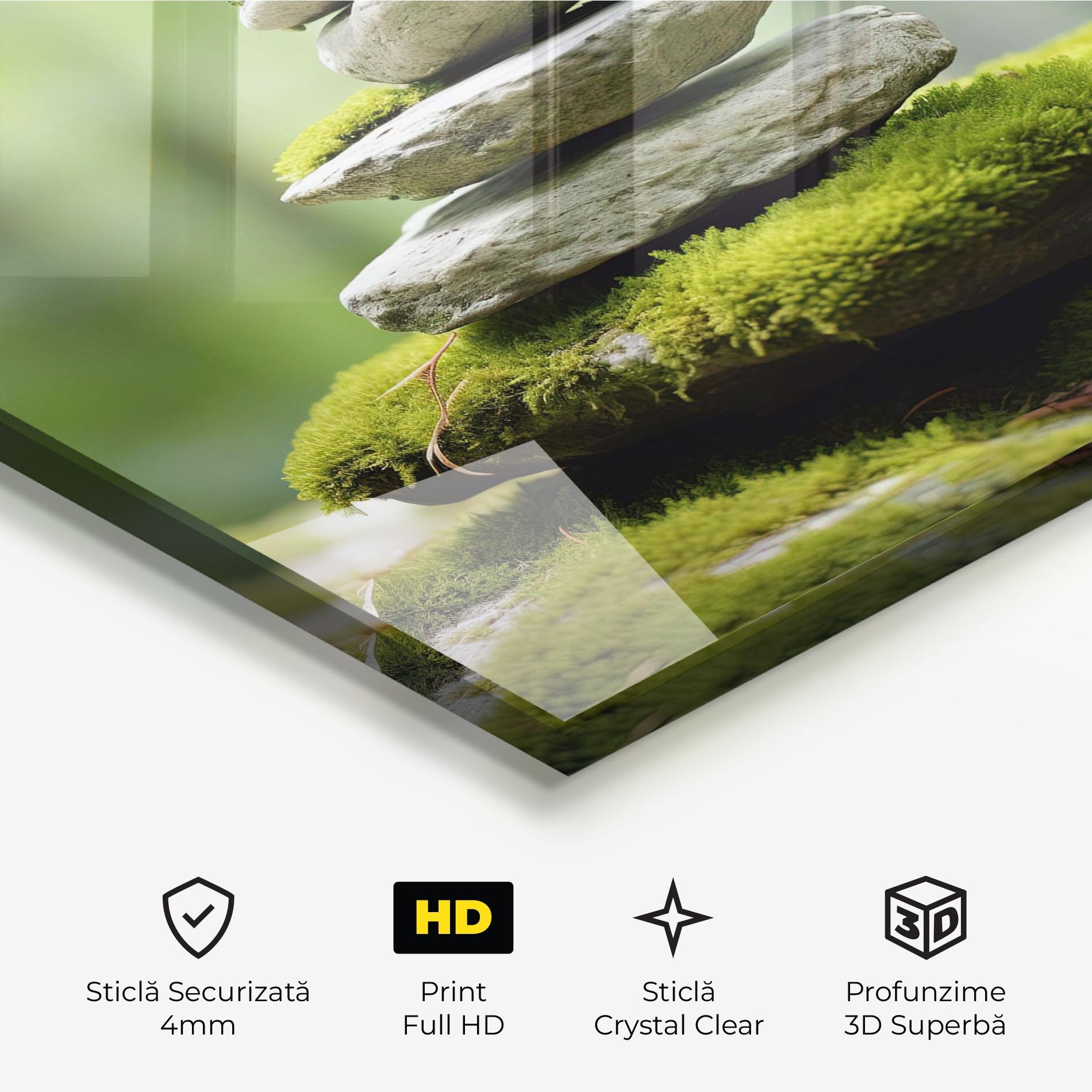 Tablou Sticla Pile Gray Rock mockup 3