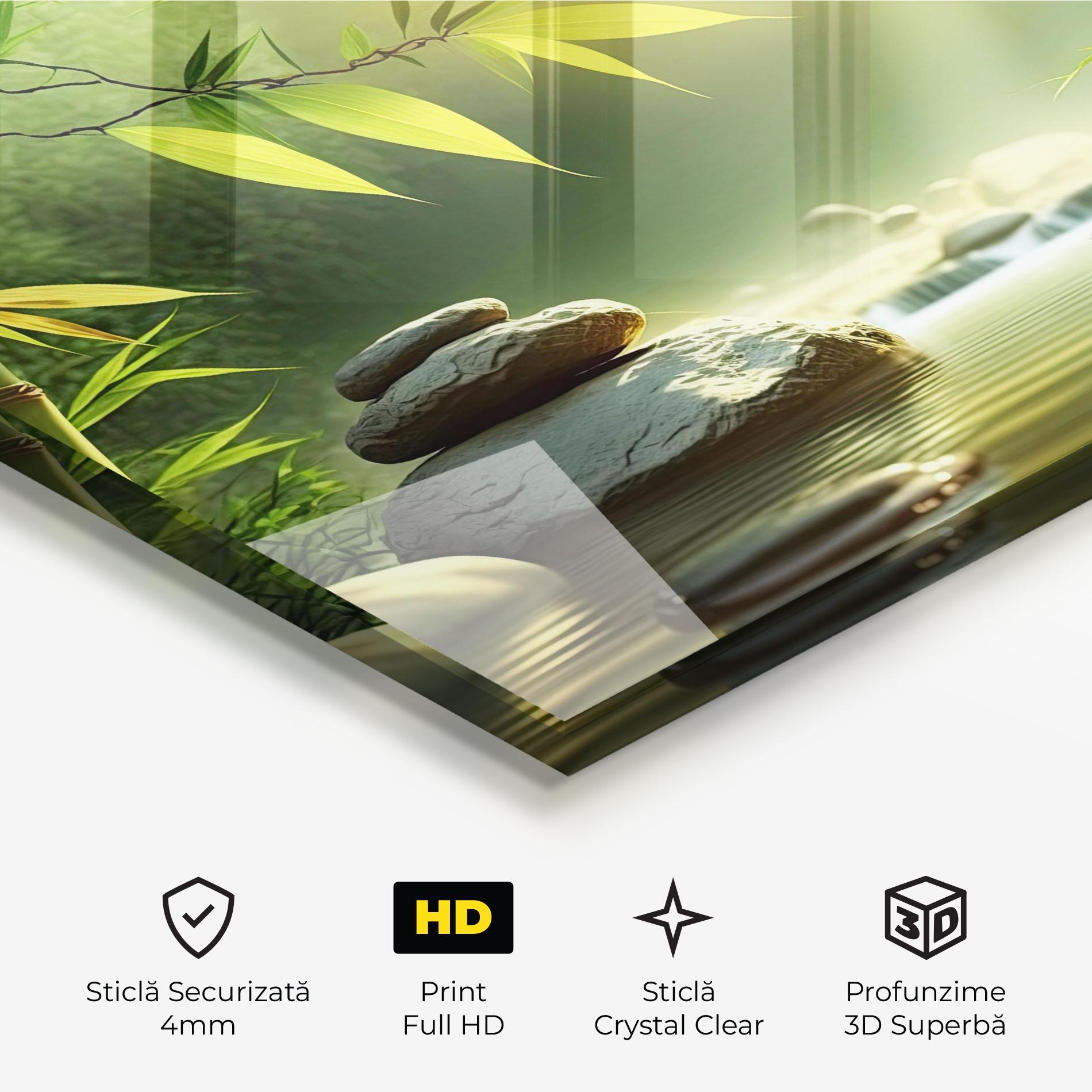 Tablou Sticla Relaxing Spa Nature mockup 3