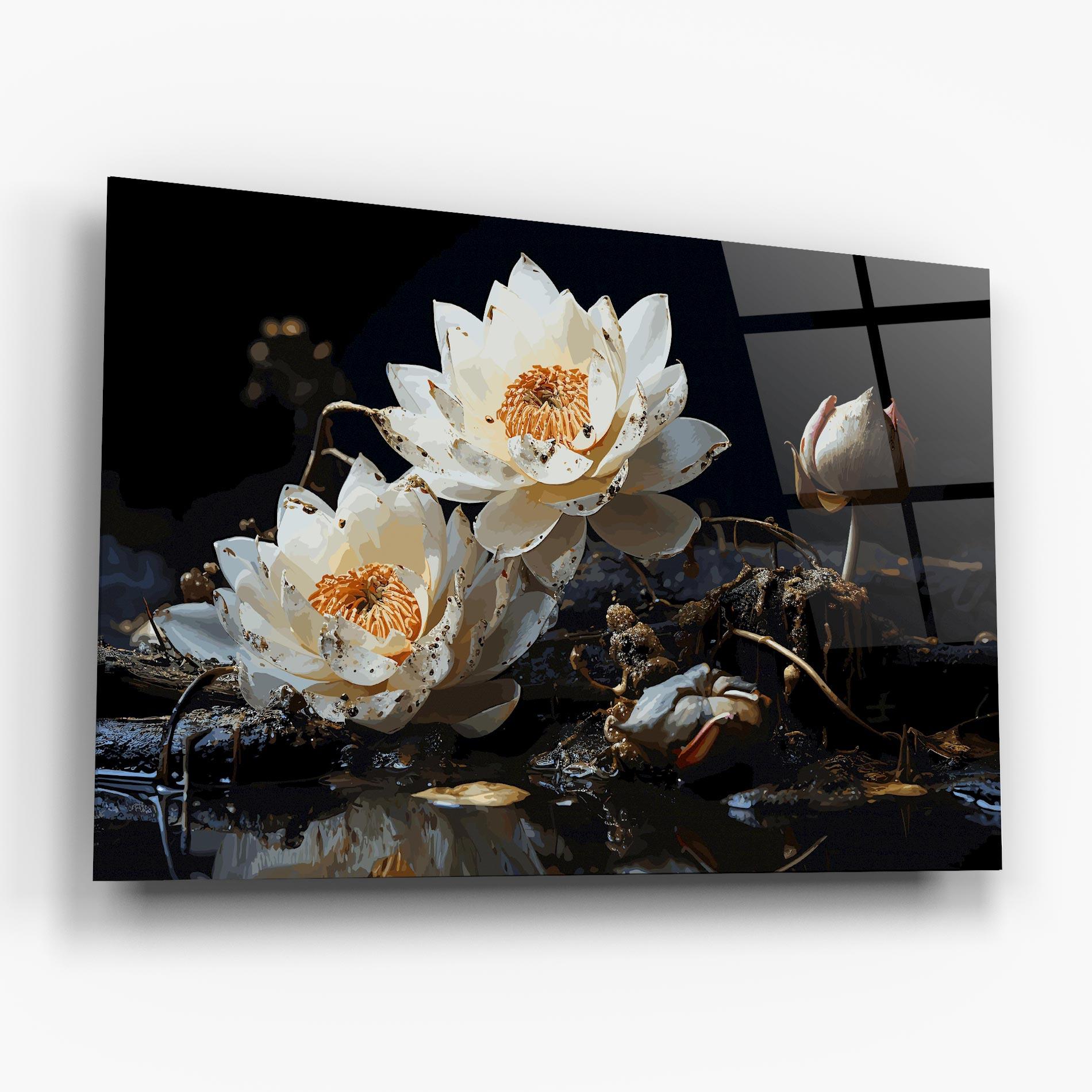 Tablou Sticla Beautiful White Nature mockup 6