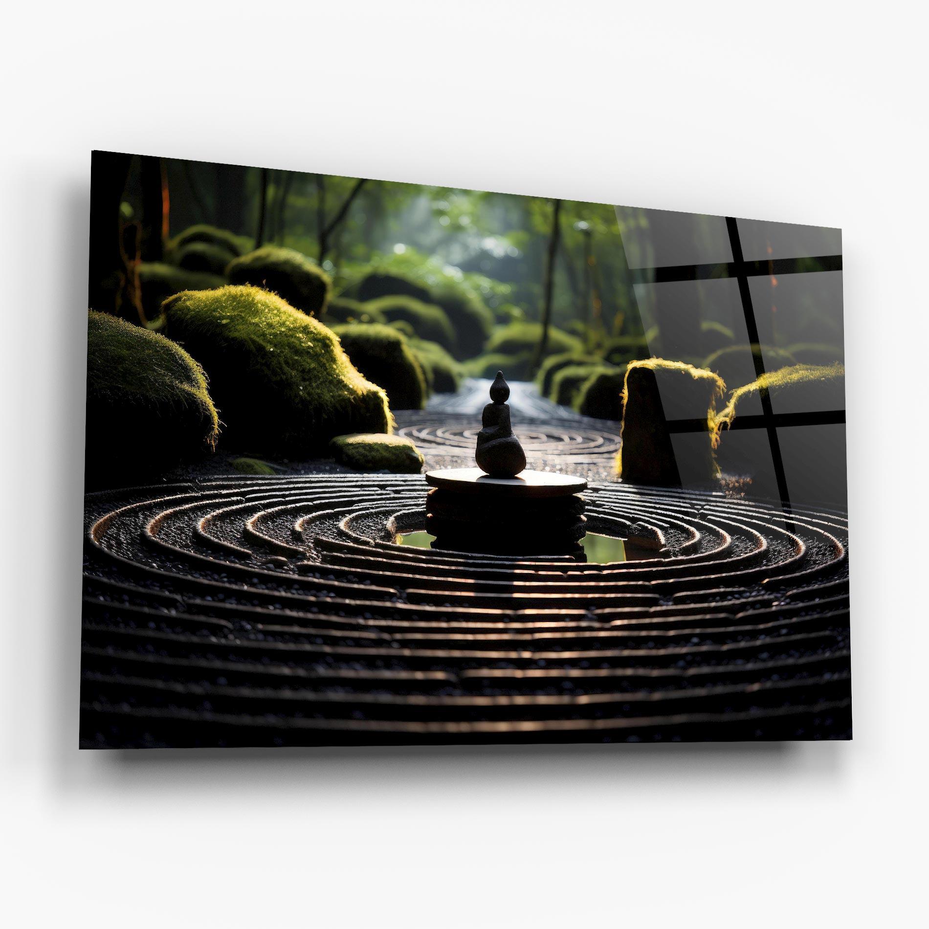 Tablou Sticla Beautiful Zen Garden mockup 6