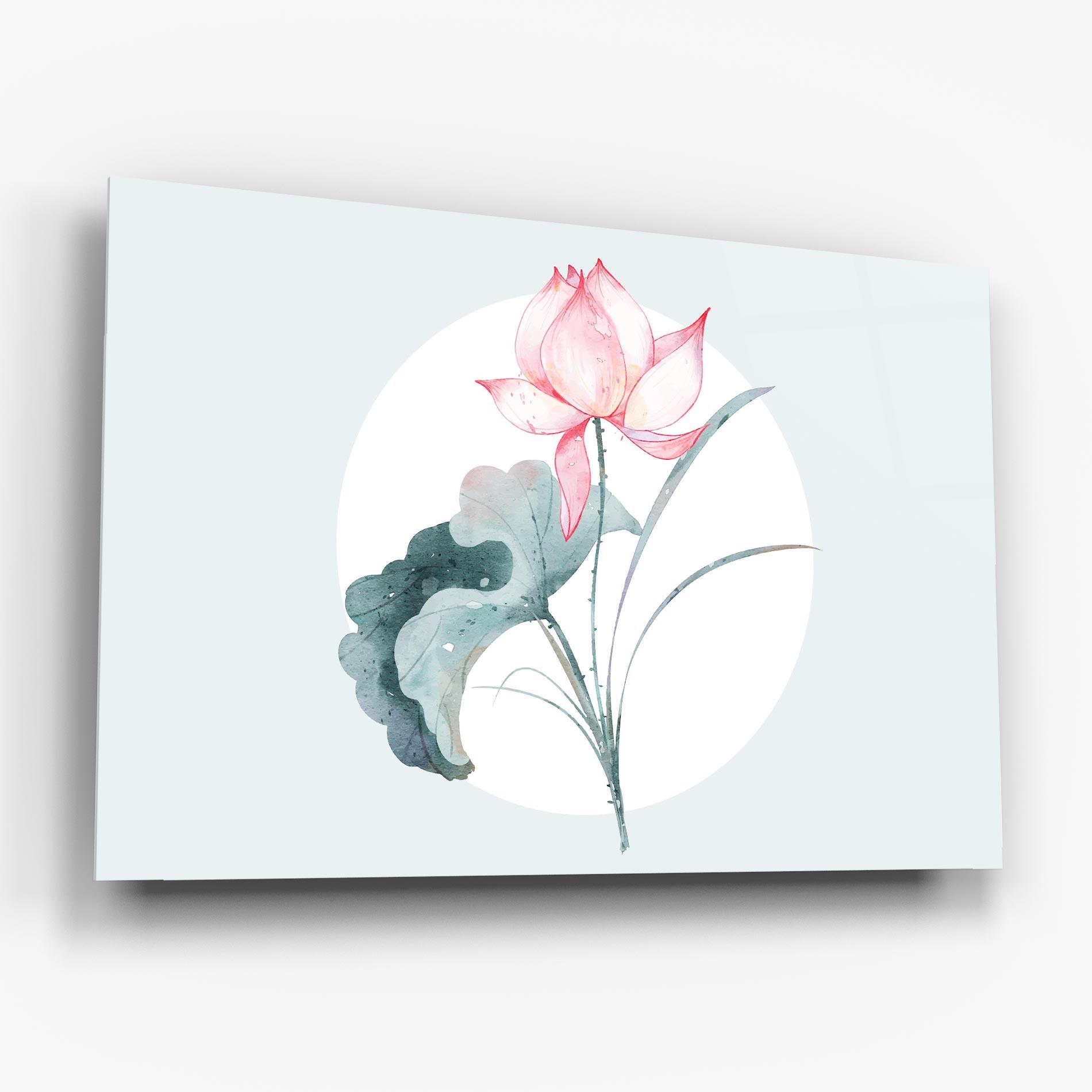 Tablou Sticla Blue Pastel Flower mockup 6