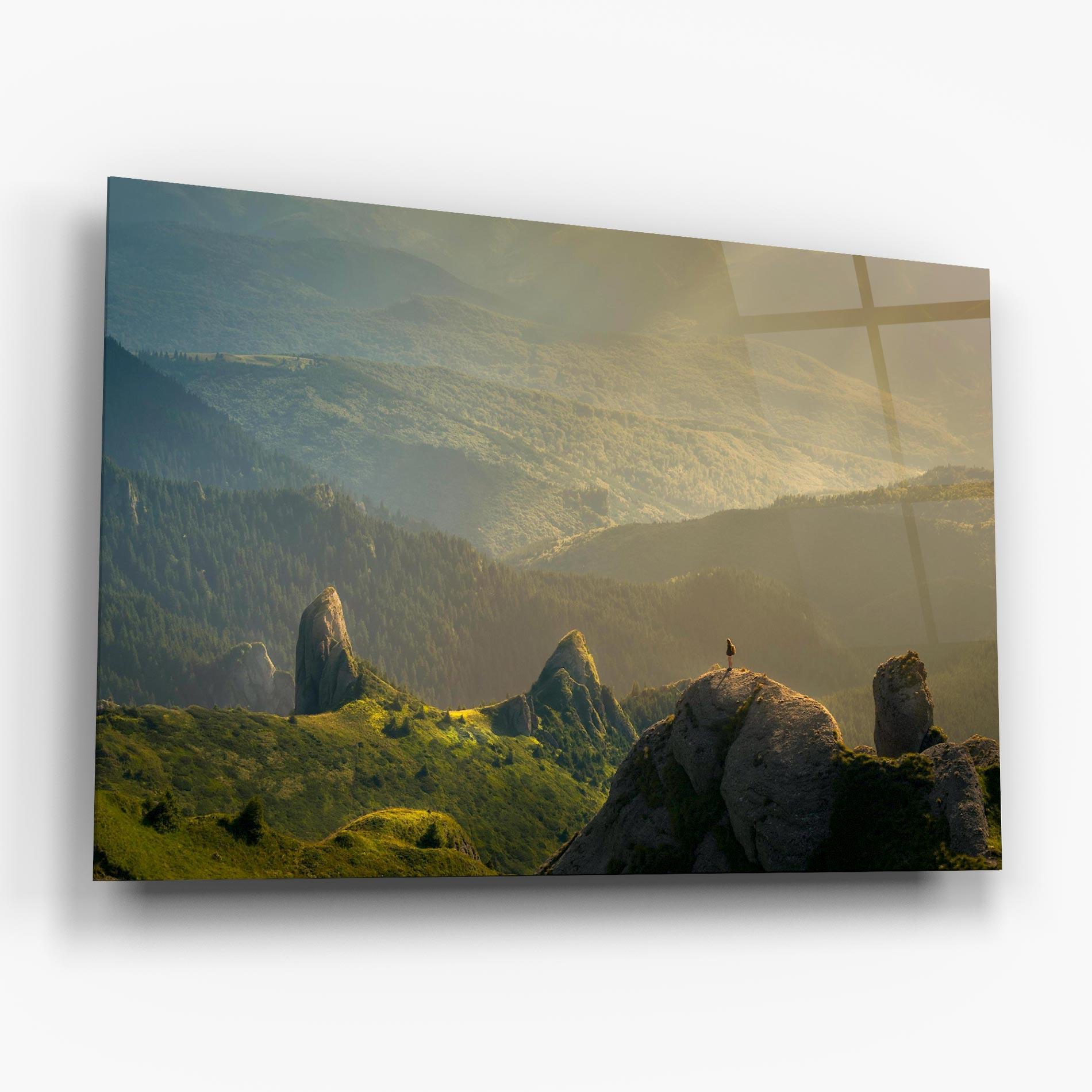 Tablou Sticla Man On Big Stones mockup 6