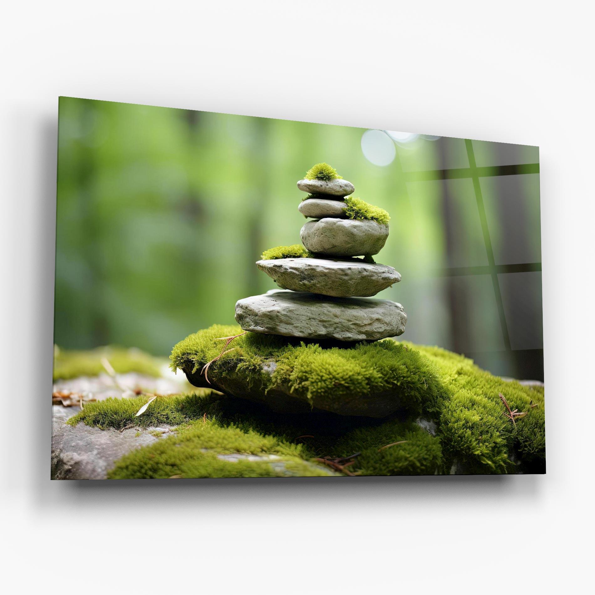 Tablou Sticla Pile Gray Rock mockup 6