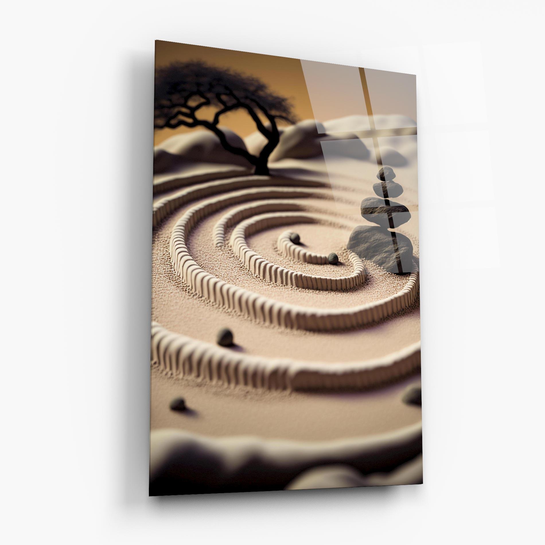 Tablou Sticla Japanese Zen Garden mockup 6