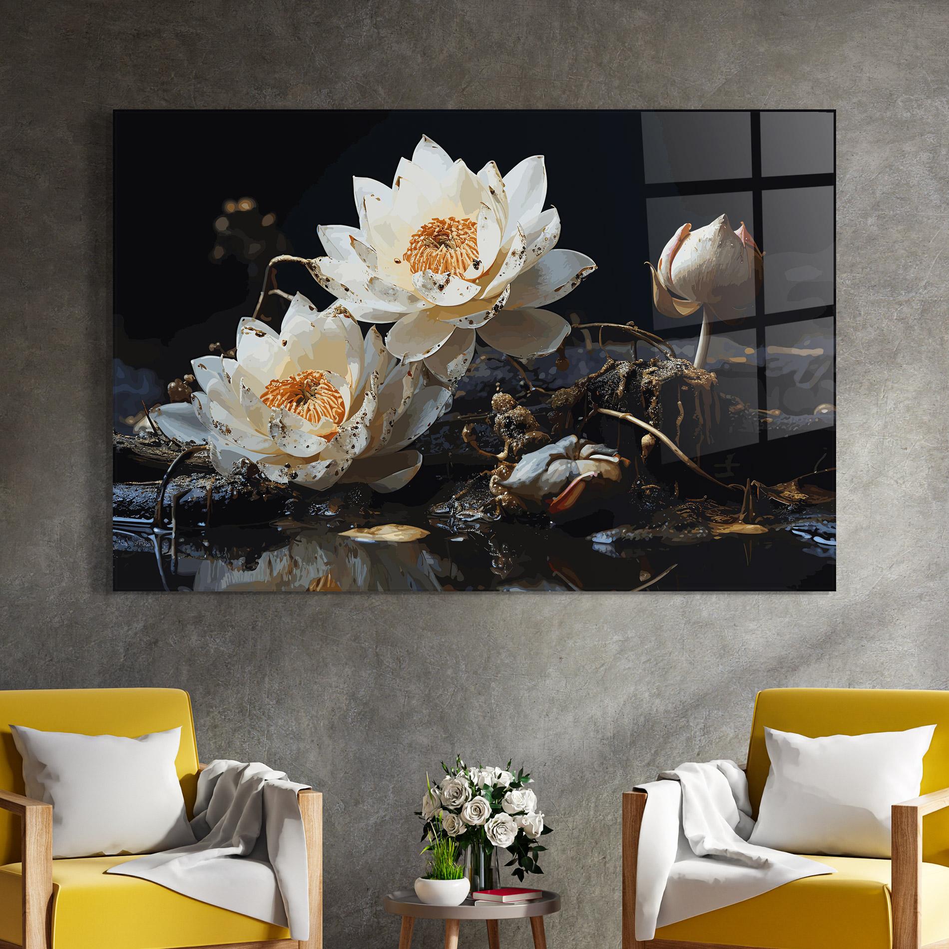 Tablou Sticla Beautiful White Nature mockup 4