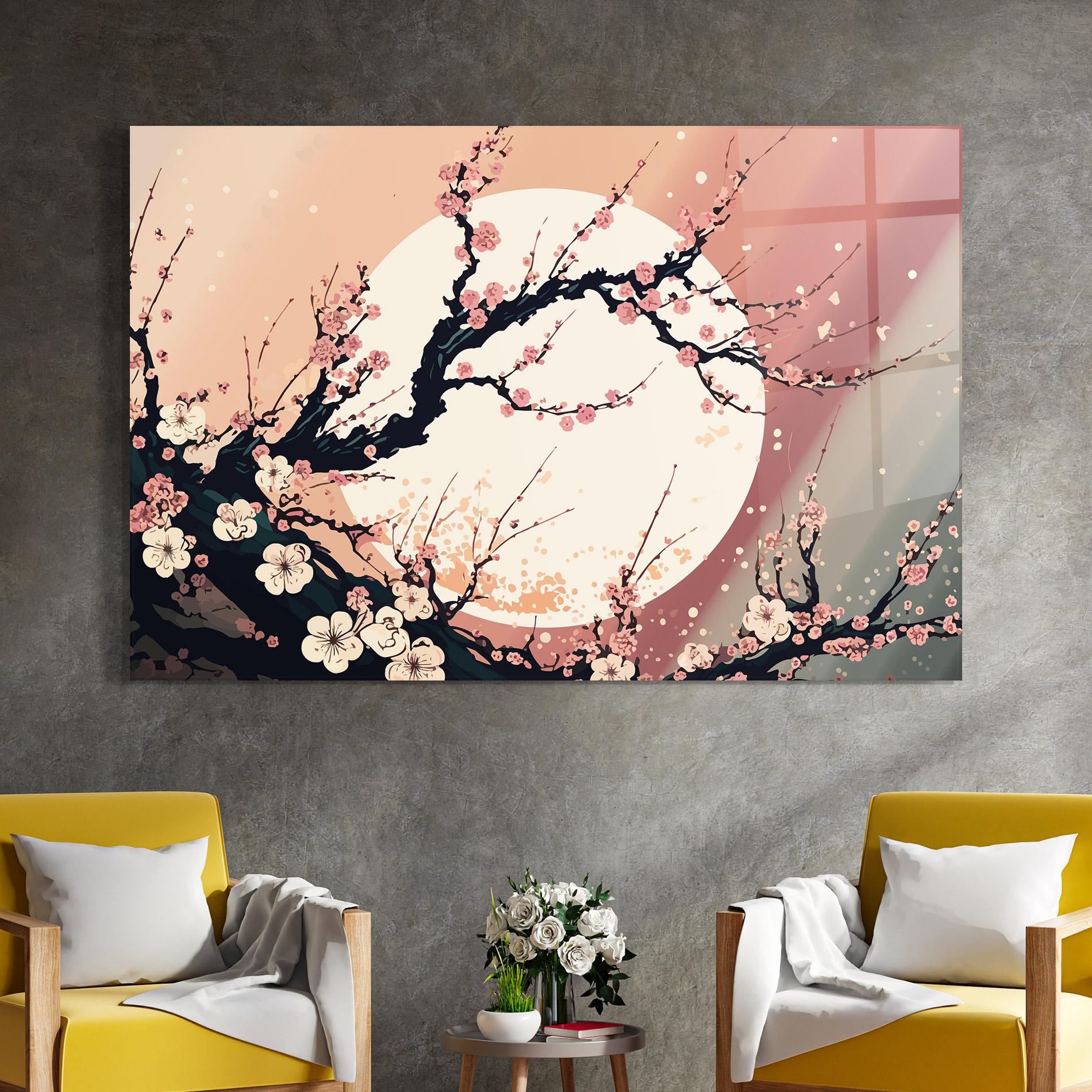Tablou Sticla Blossom Full Moon mockup 4