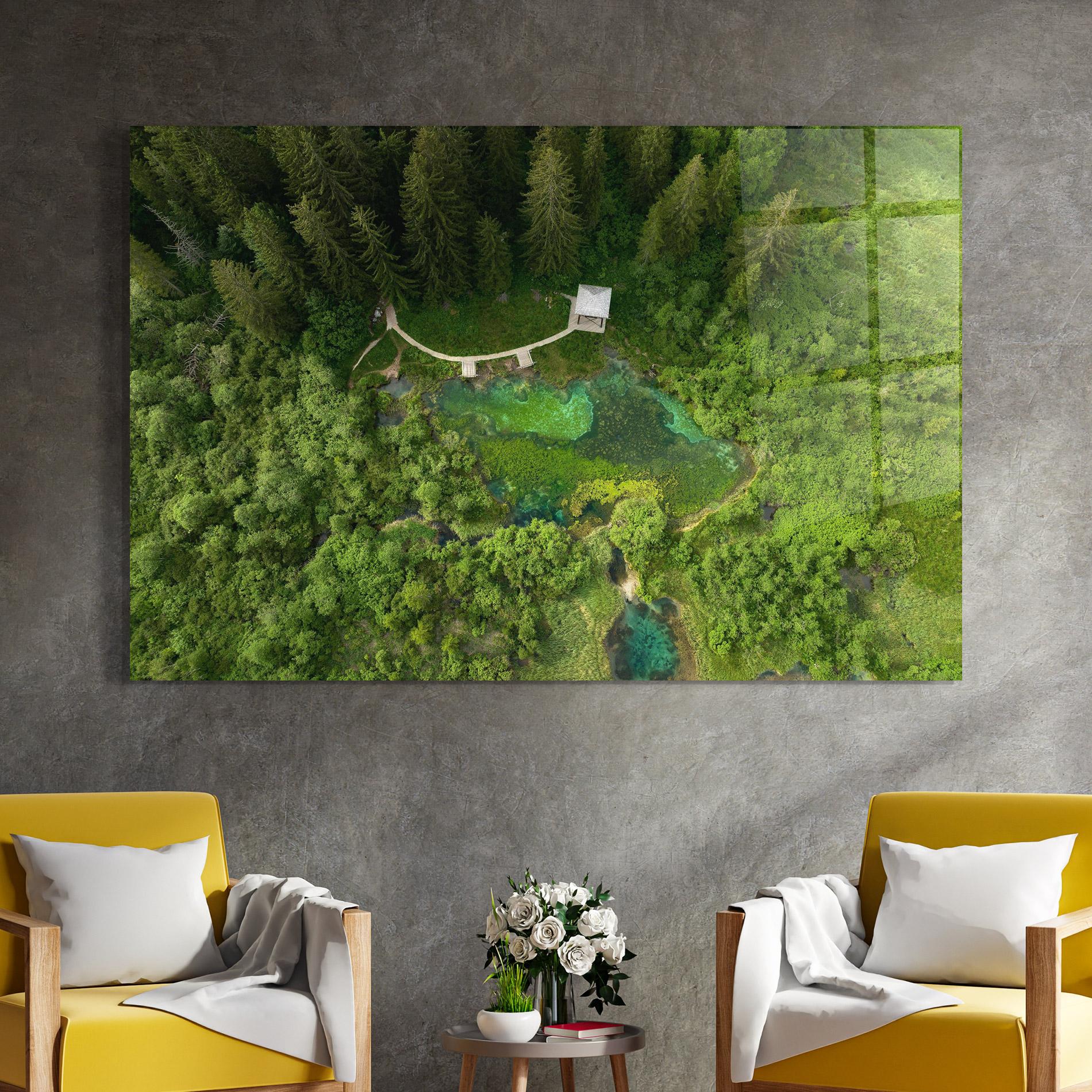 Tablou Sticla Forest Pretty View mockup 4