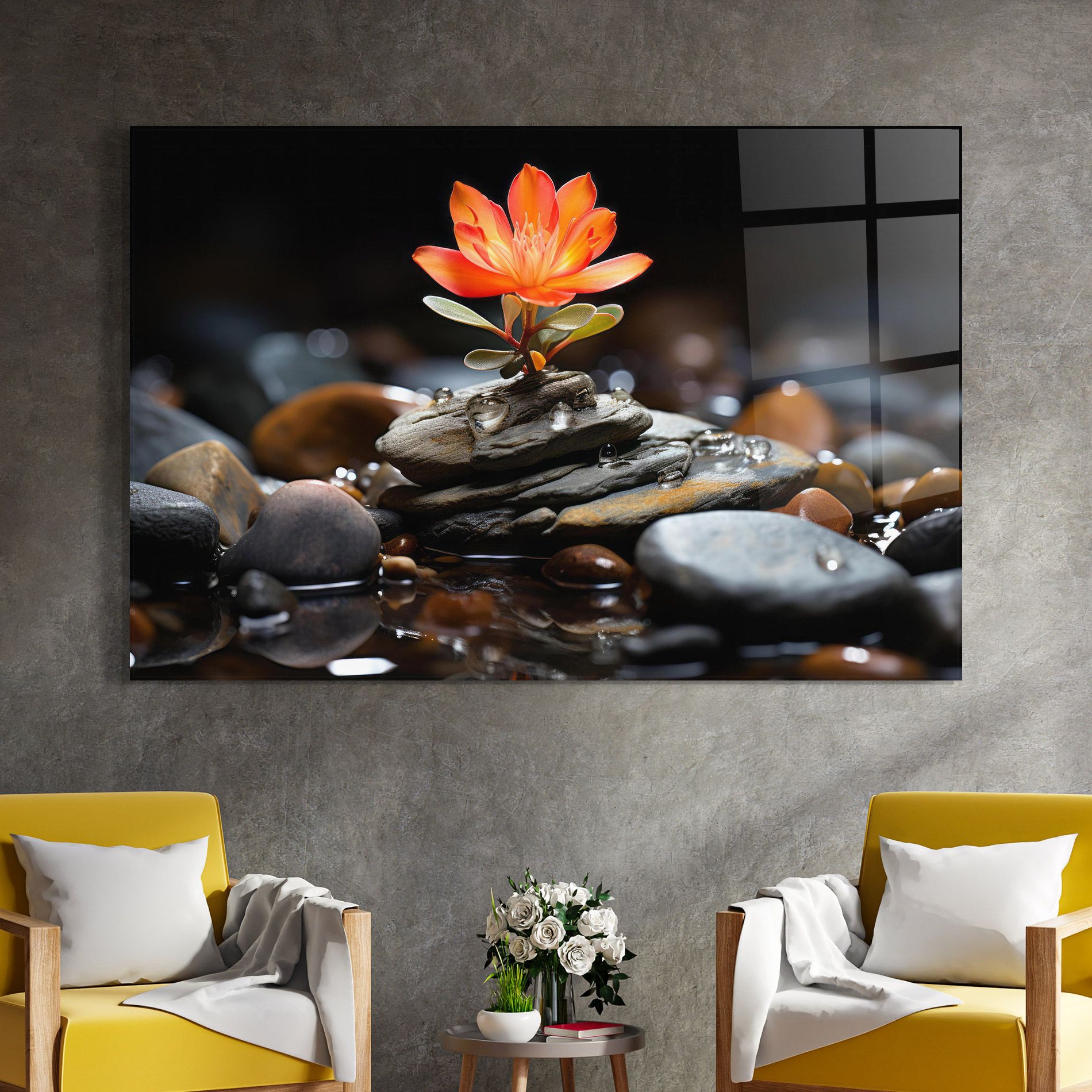 Orange Flower Stone mockup 4